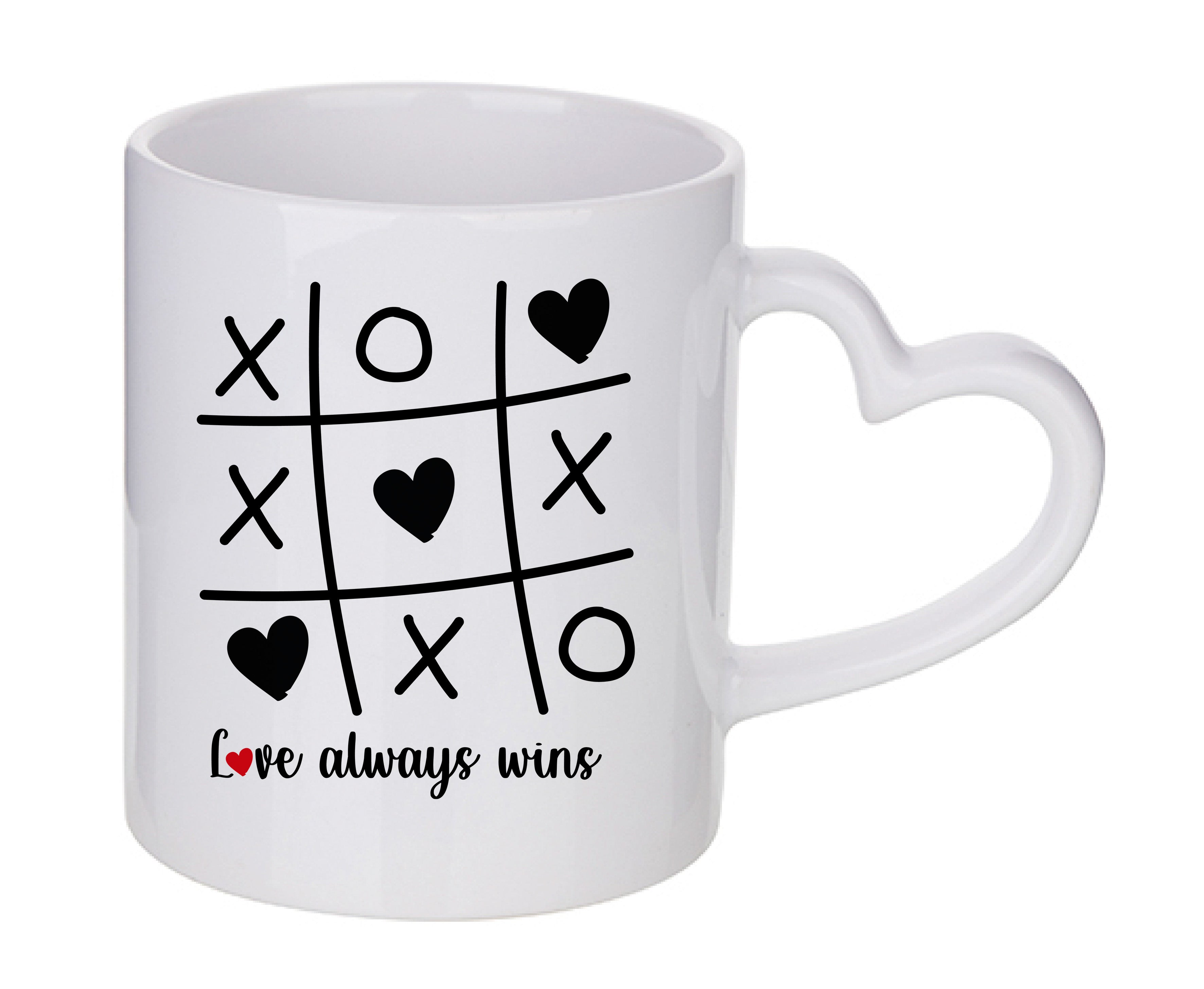 Mug coeur personnalisé Love always wins