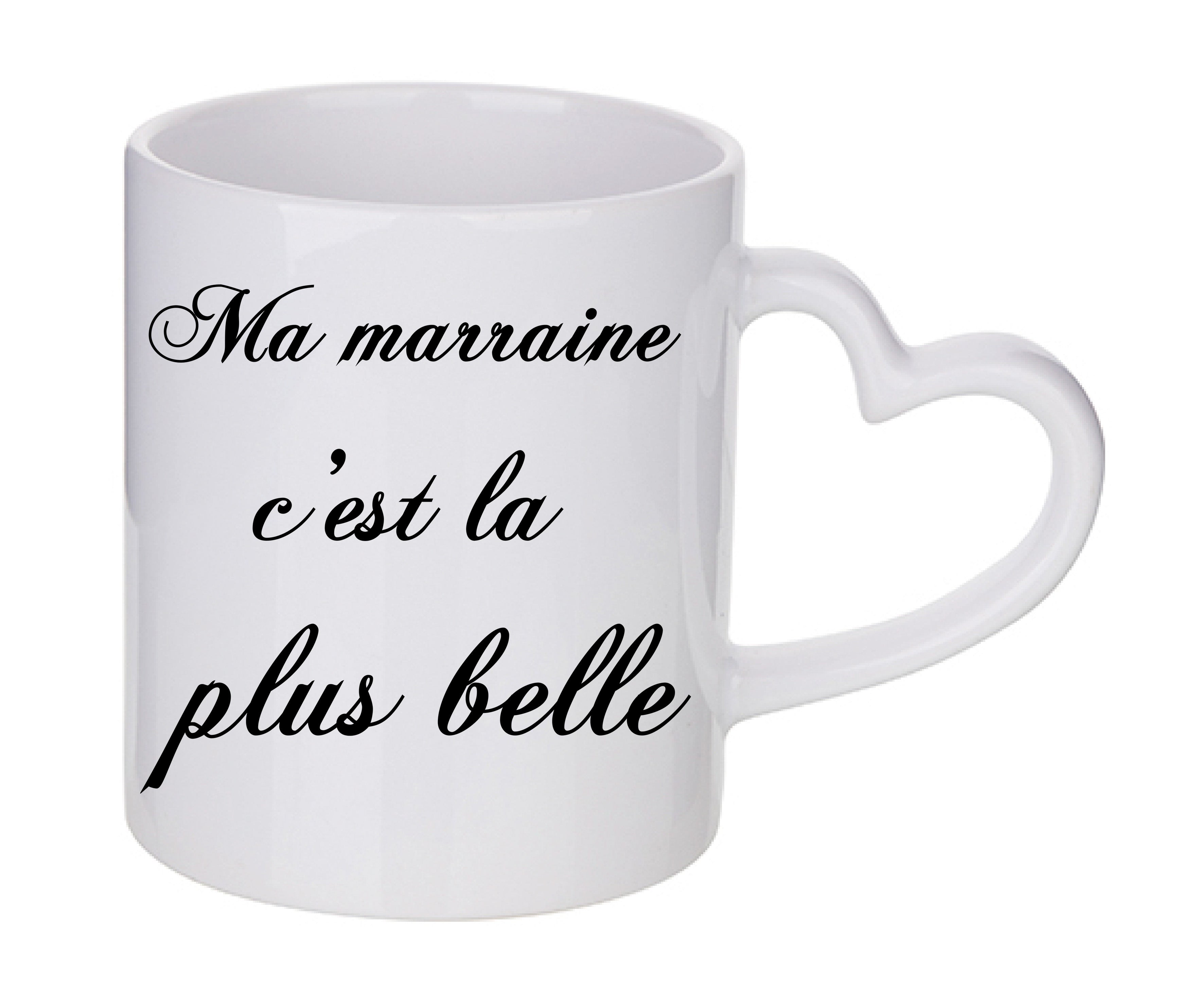Mug coeur personnalisé Ma marraine c'est la plus belle