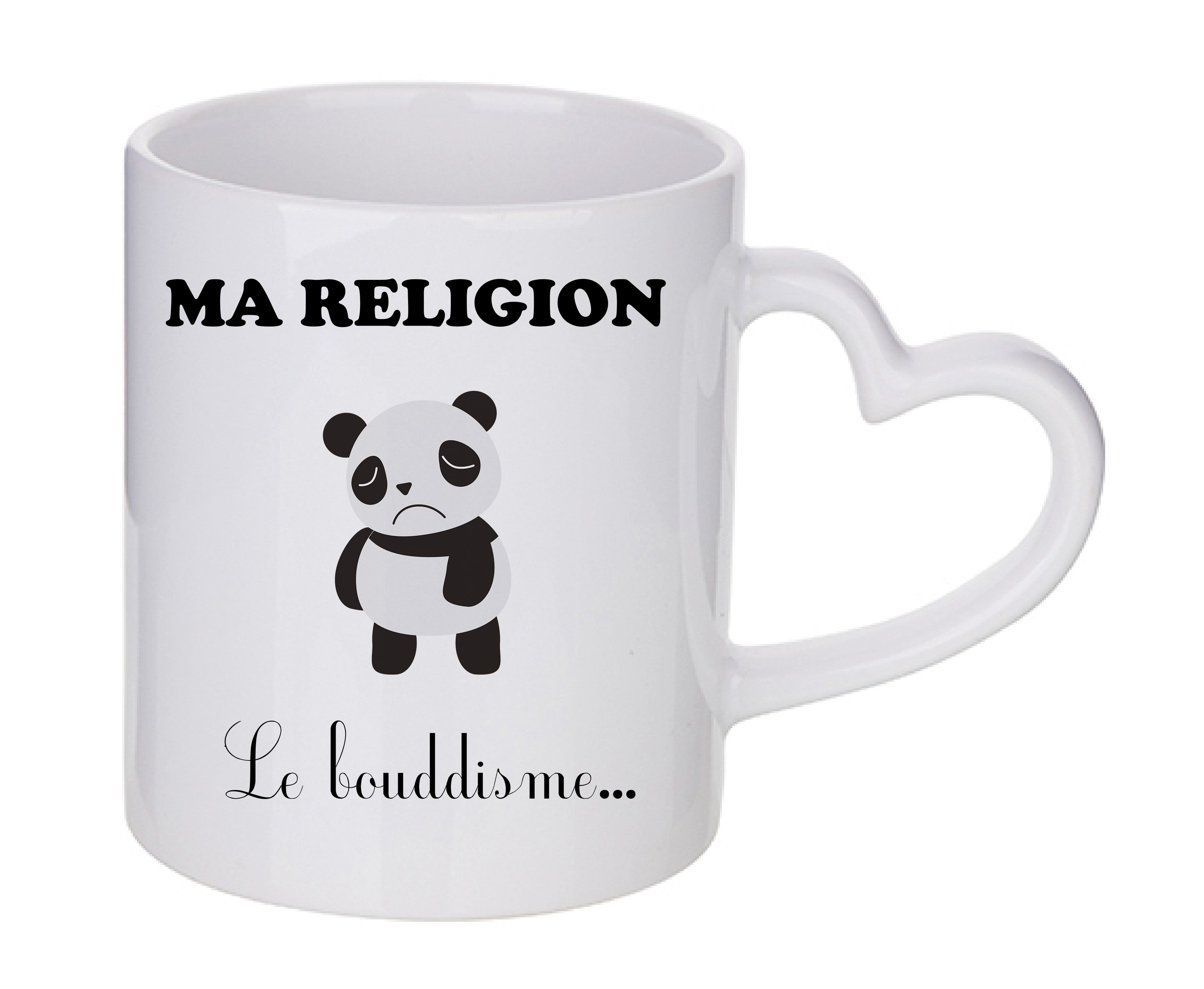 Mug coeur personnalisé Ma religion la boudisme
