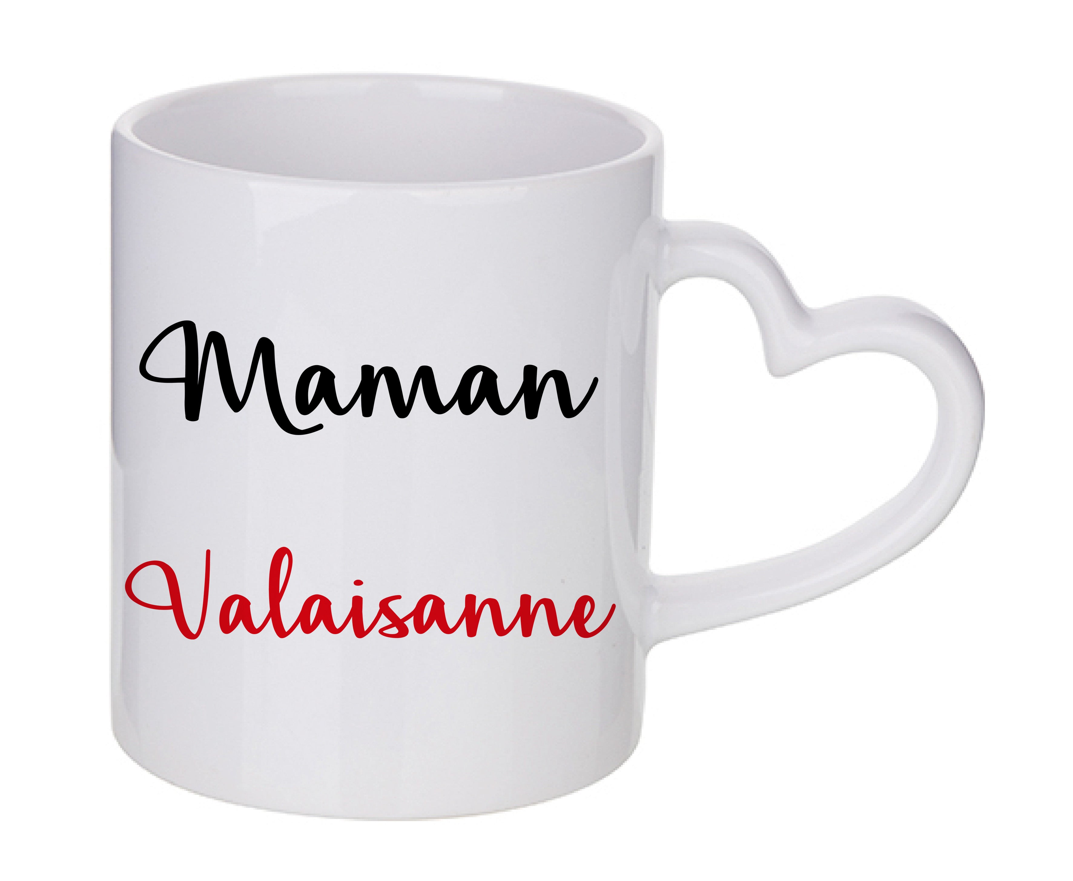 Mug coeur personnalisé Maman Valaisanne