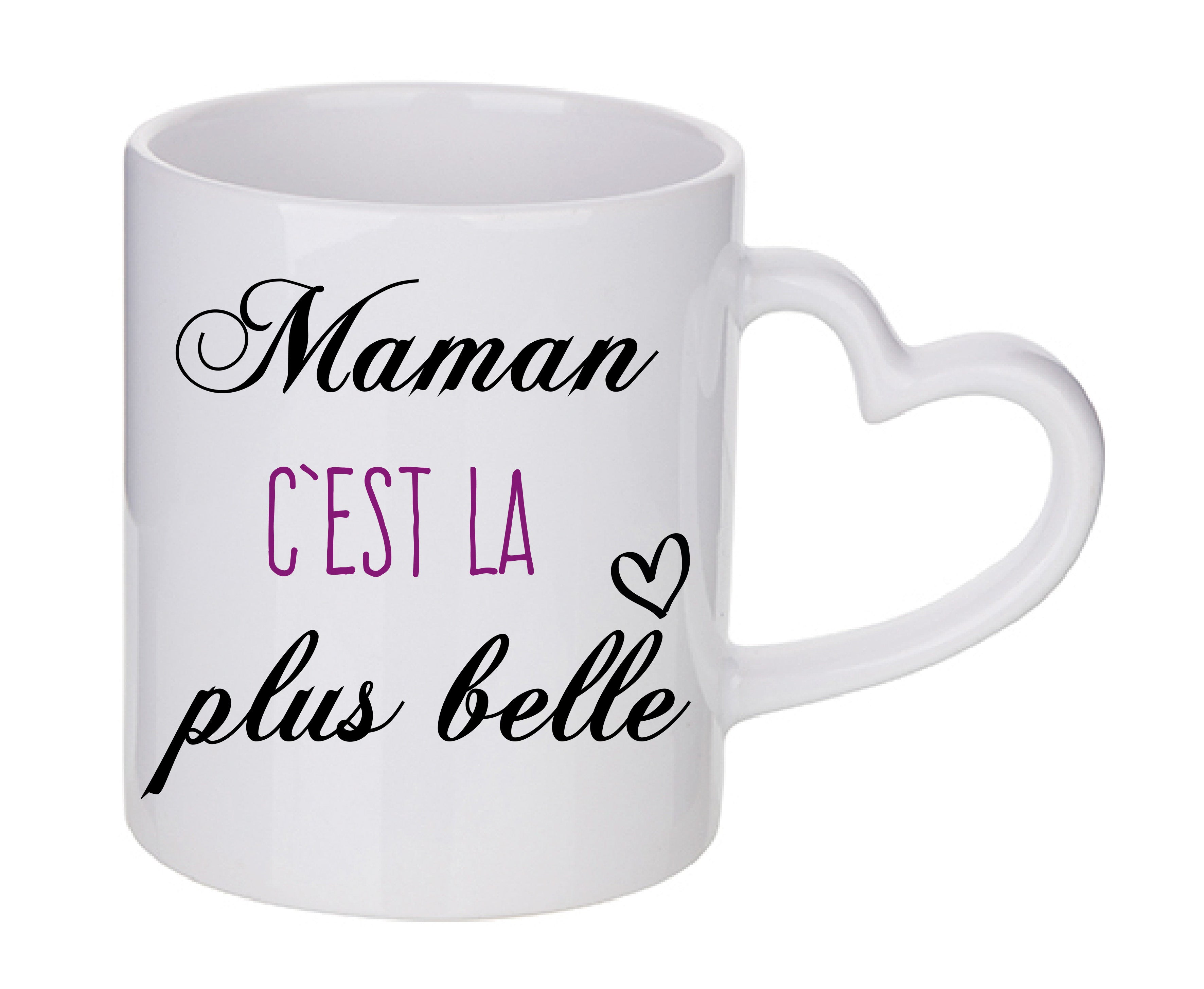 Mug coeur personnalisé Maman c'est la plus belle