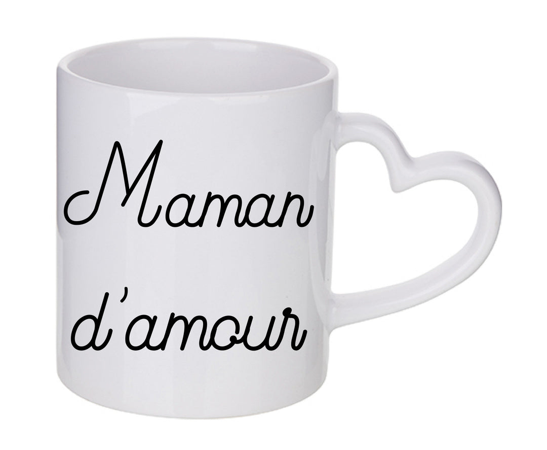 Mug coeur personnalisé Maman d'amour