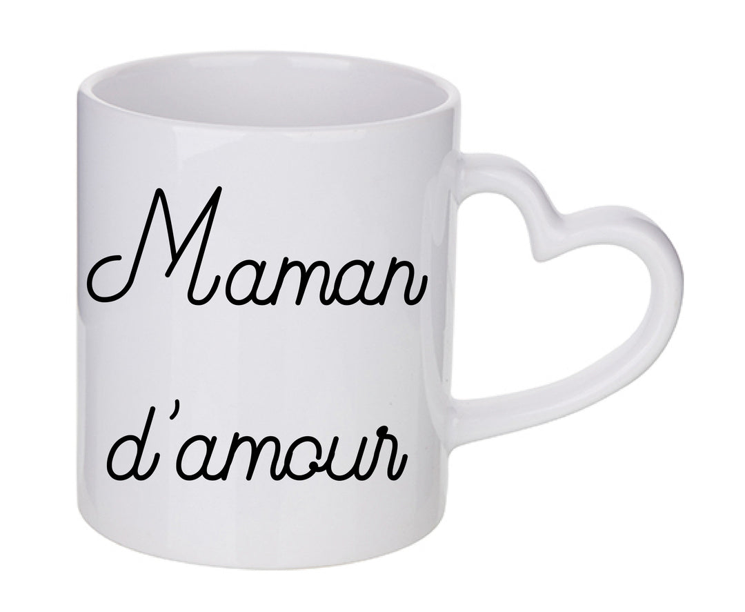 Mug coeur personnalisé Maman d'amour 2