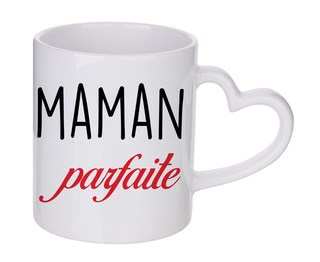 Mug coeur personnalisé Maman parfaite