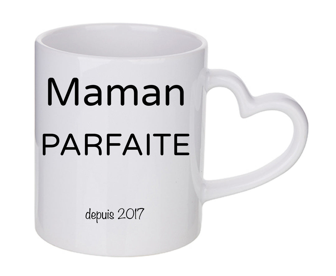 Mug coeur personnalisé Maman parfaite à personnaliser