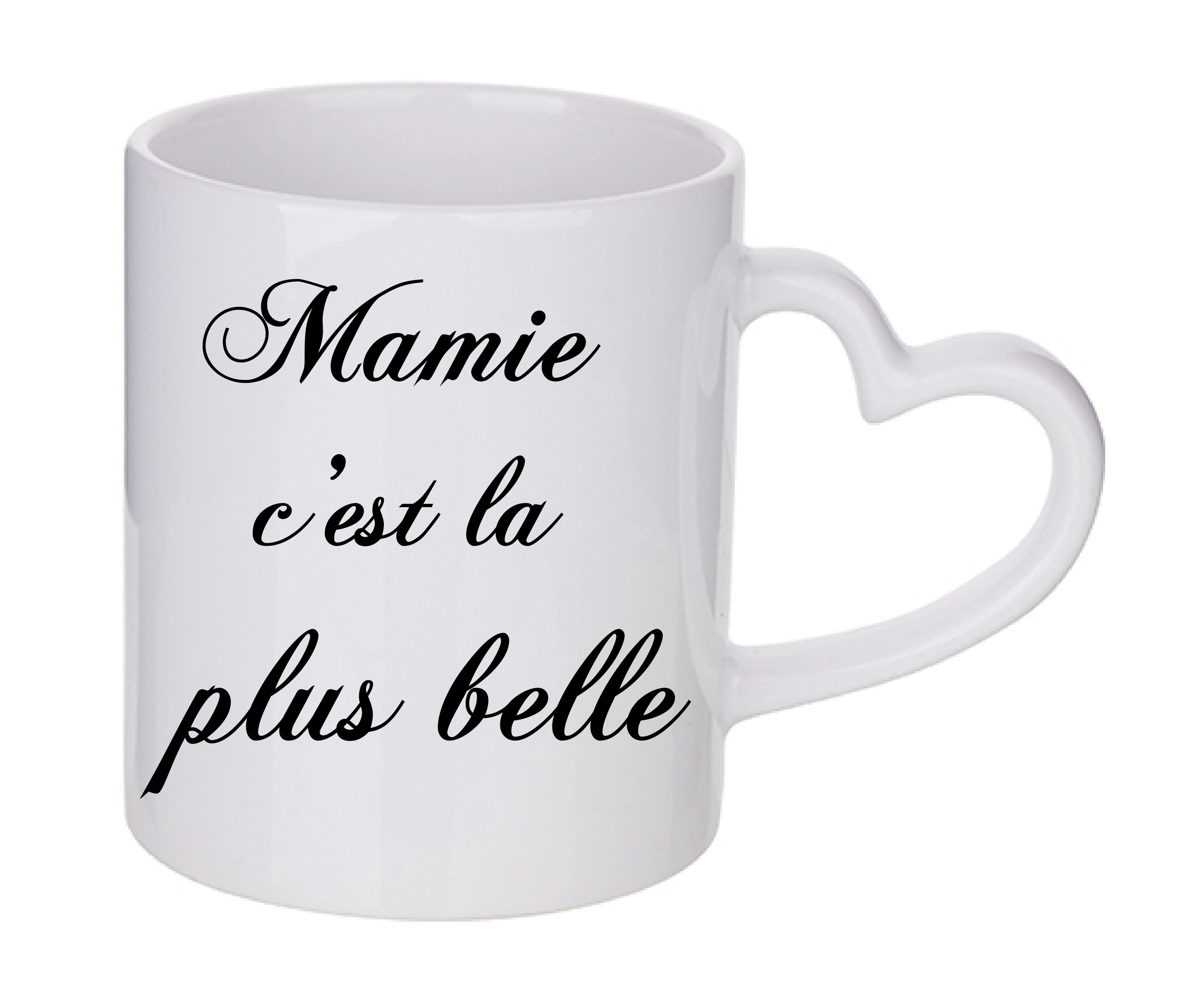 Mug coeur personnalisé Mamie c'est la plus belle