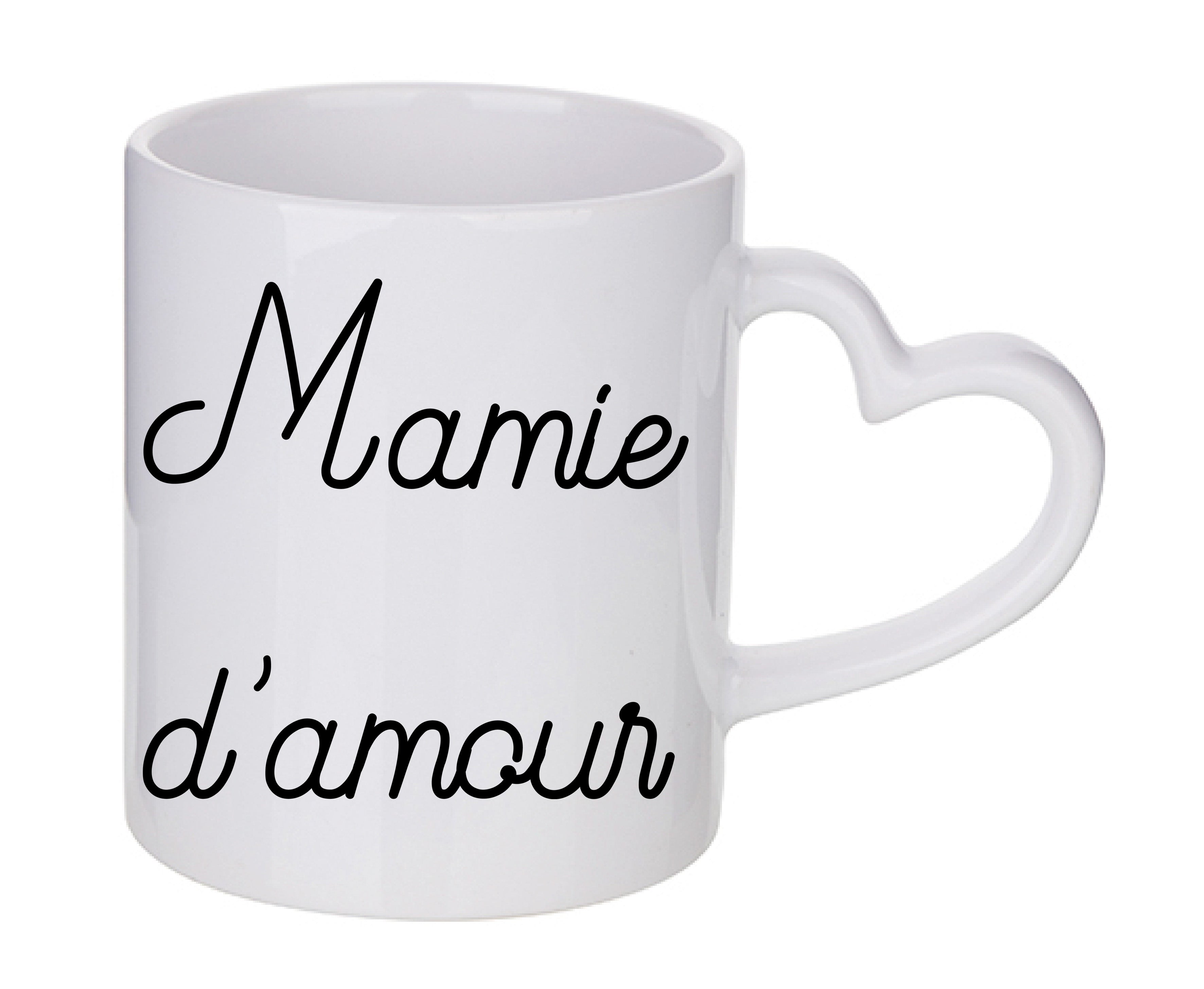 Mug coeur personnalisé Mamie d'amour