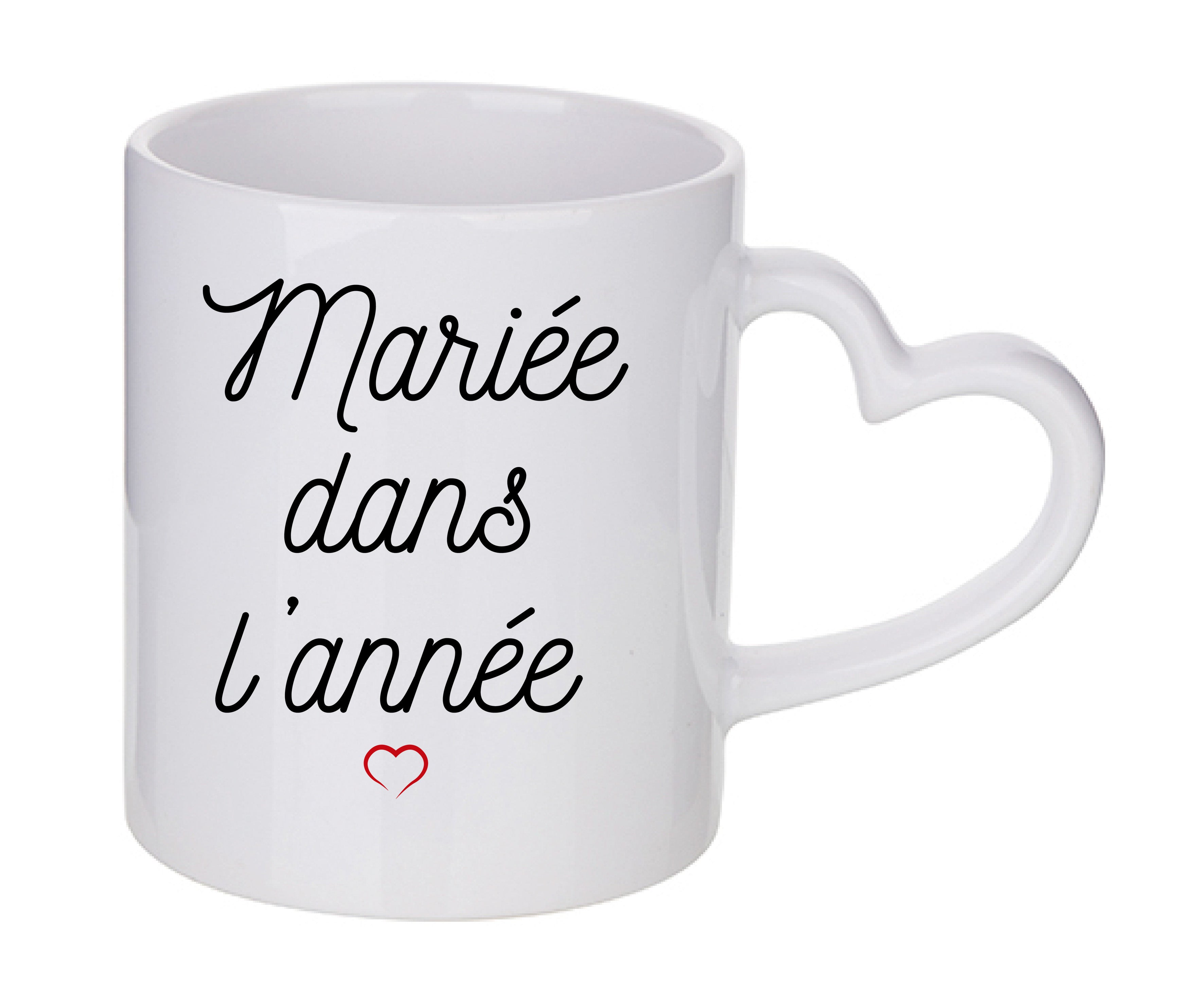 Mug coeur personnalisé Mariée dans l'année