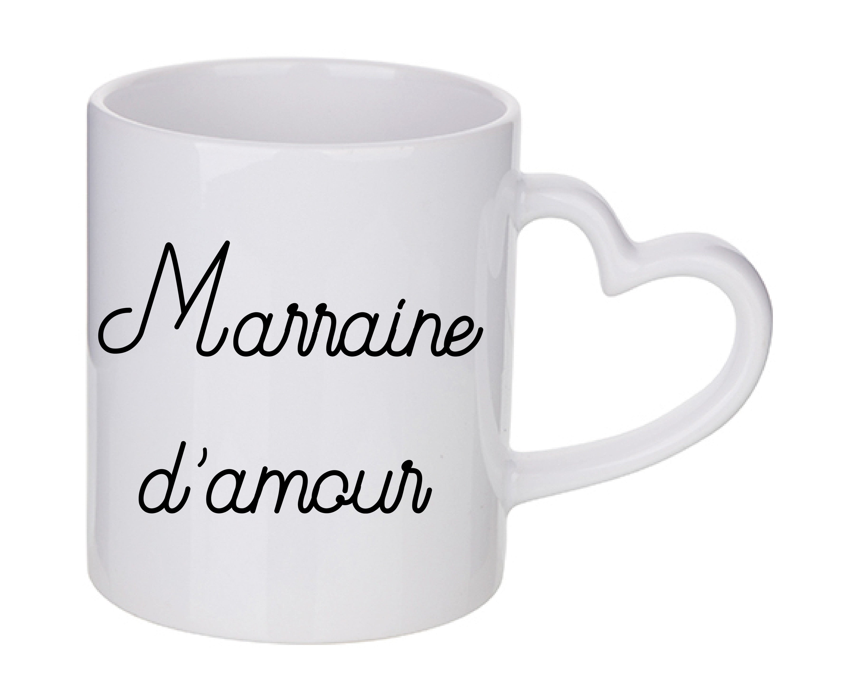 Mug coeur personnalisé Marraine d'amour