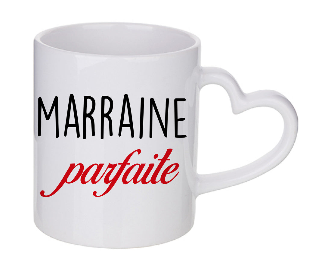 Mug coeur personnalisé Marraine parfaite