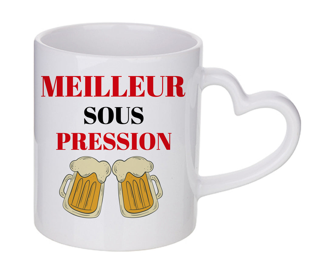 Mug coeur personnalisé Meilleur sous pression