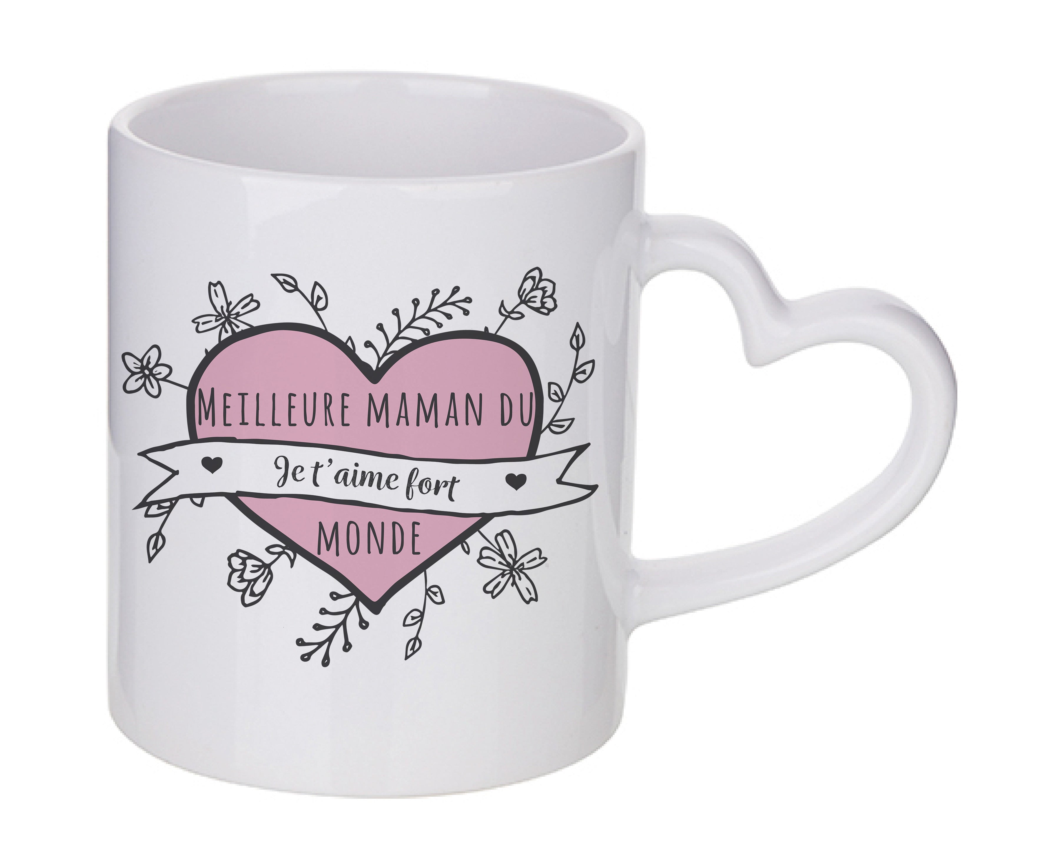 Mug coeur personnalisé Meilleure maman du monde à personnaliser