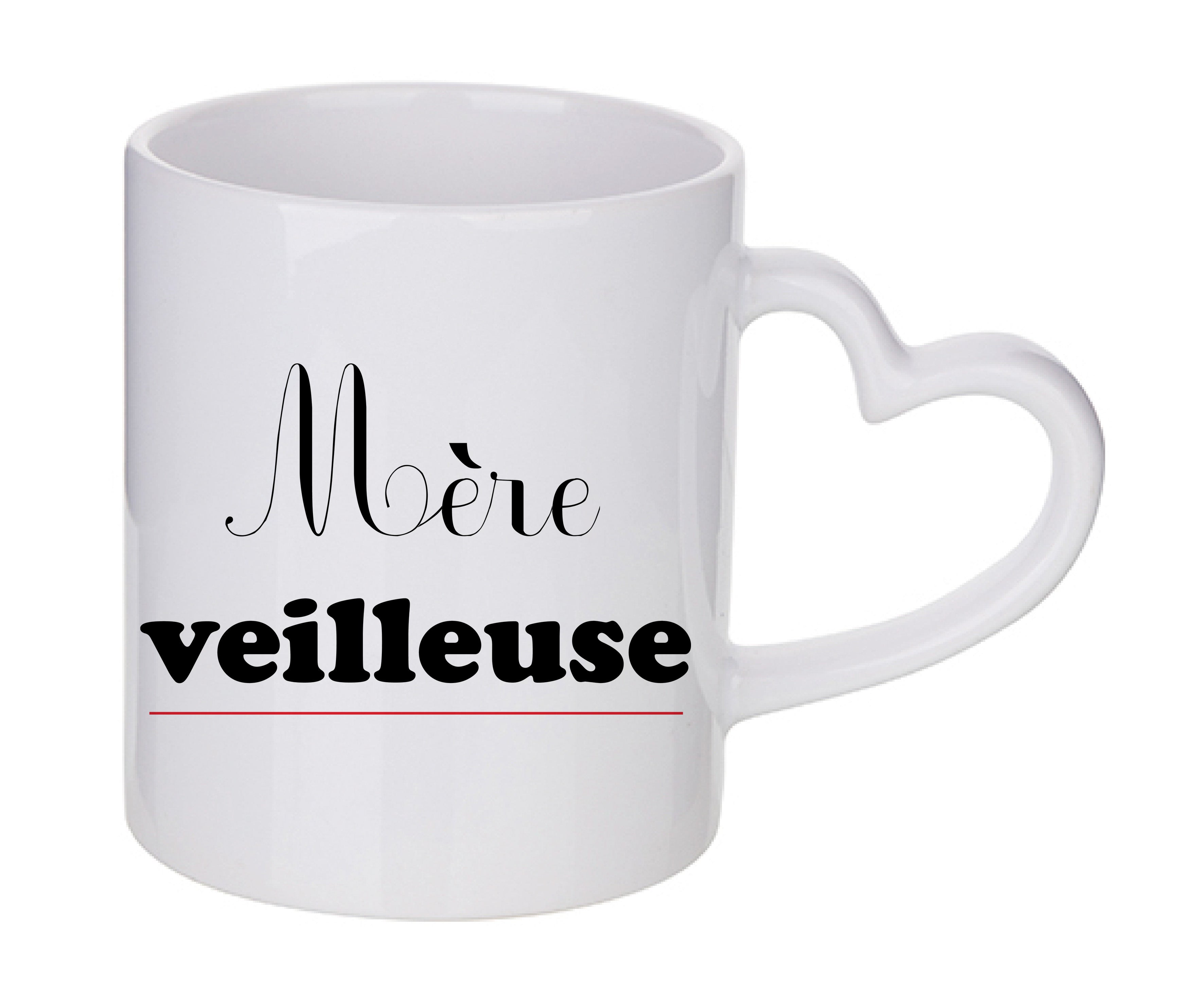 Mug coeur personnalisé Mere veilleuse