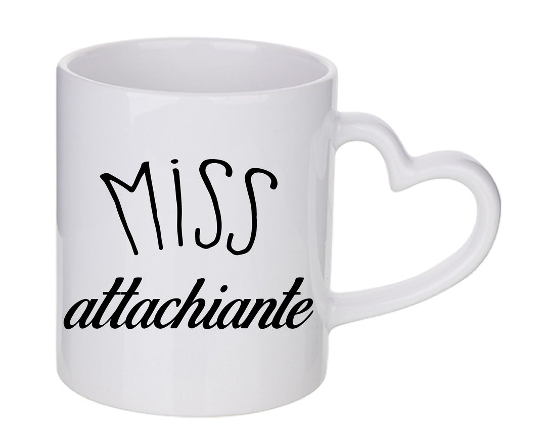 Mug coeur personnalisé Miss attachiante