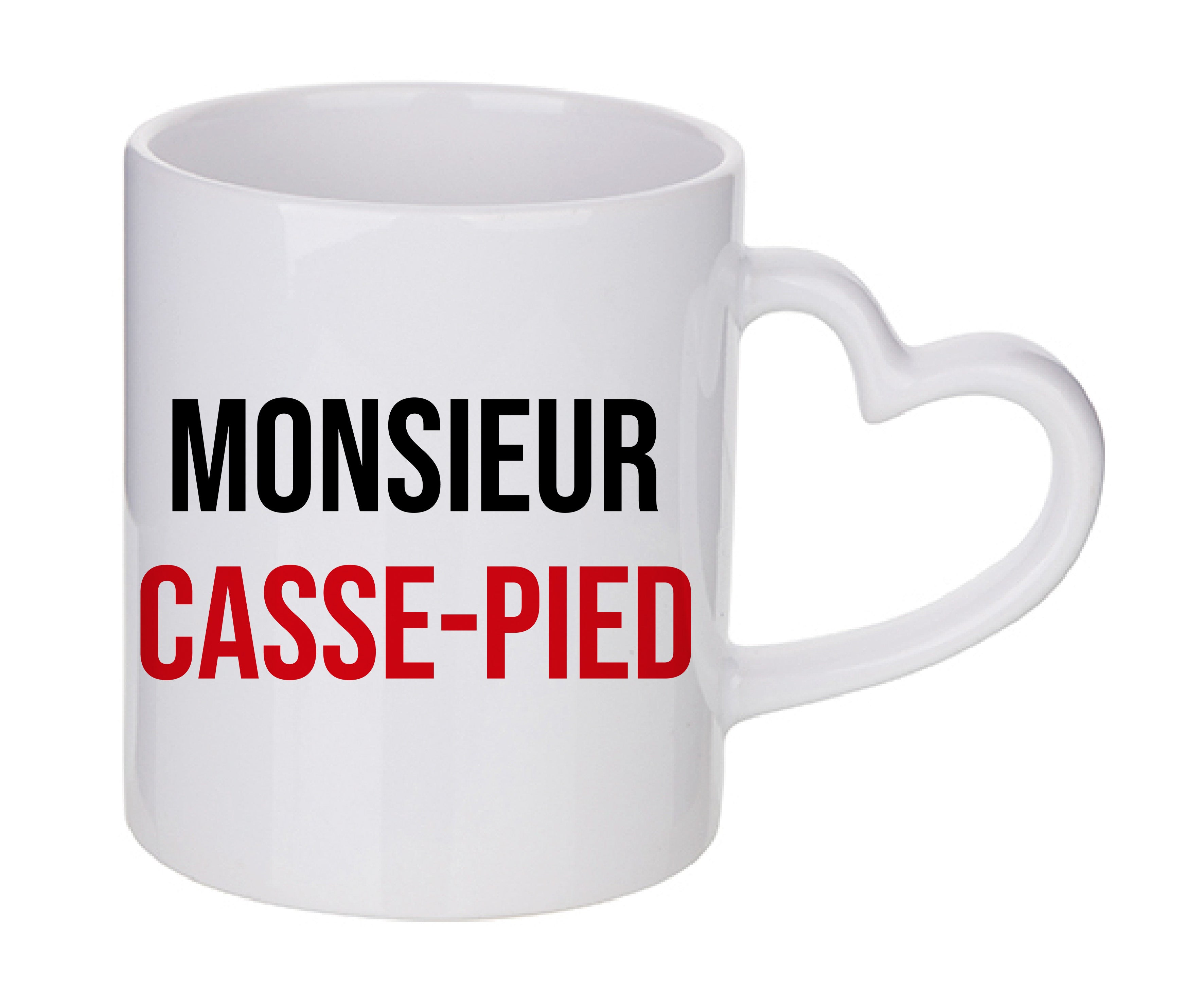 Mug coeur personnalisé Monsieur casse-pied
