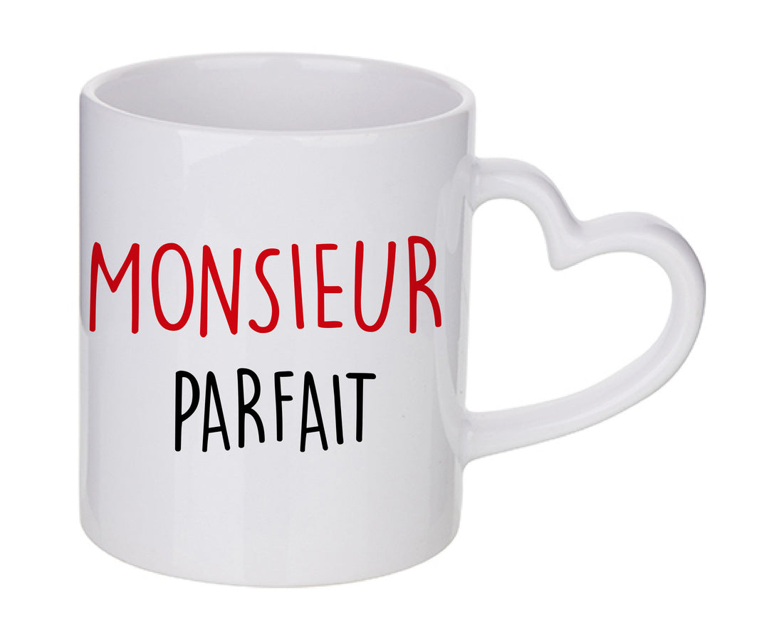 Mug coeur personnalisé Monsieur parfait