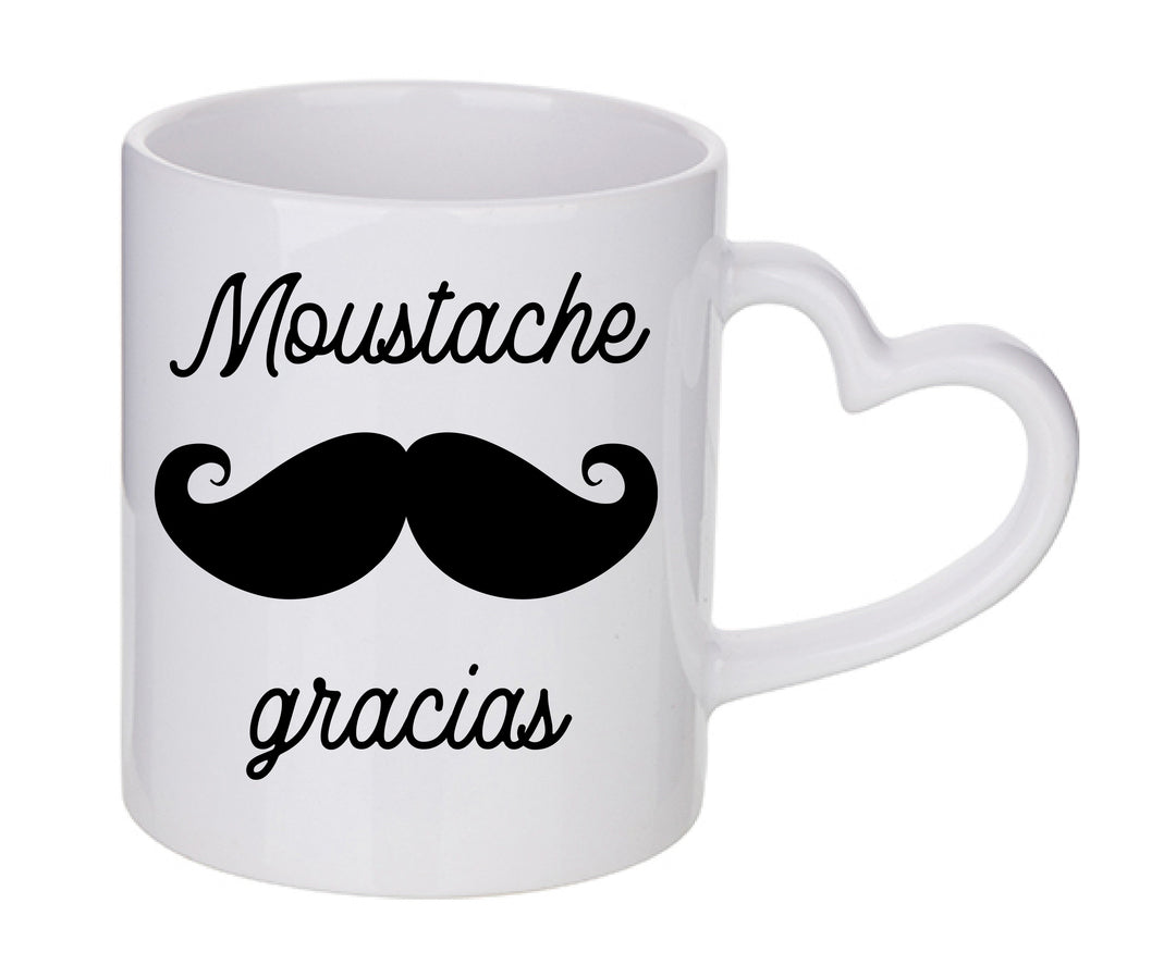 Mug coeur personnalisé Moustache gracias