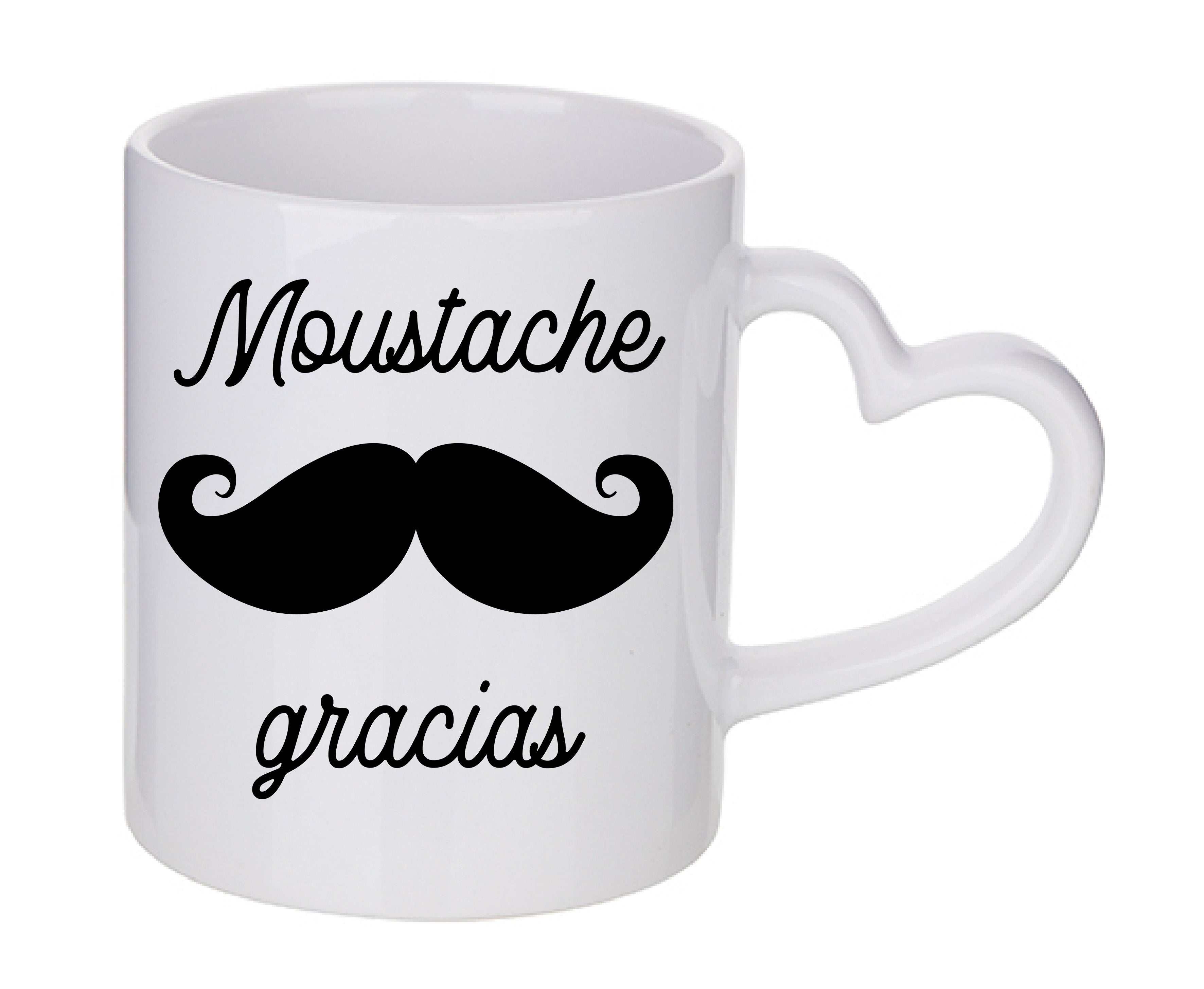 Mug coeur personnalisé Moustache gracias