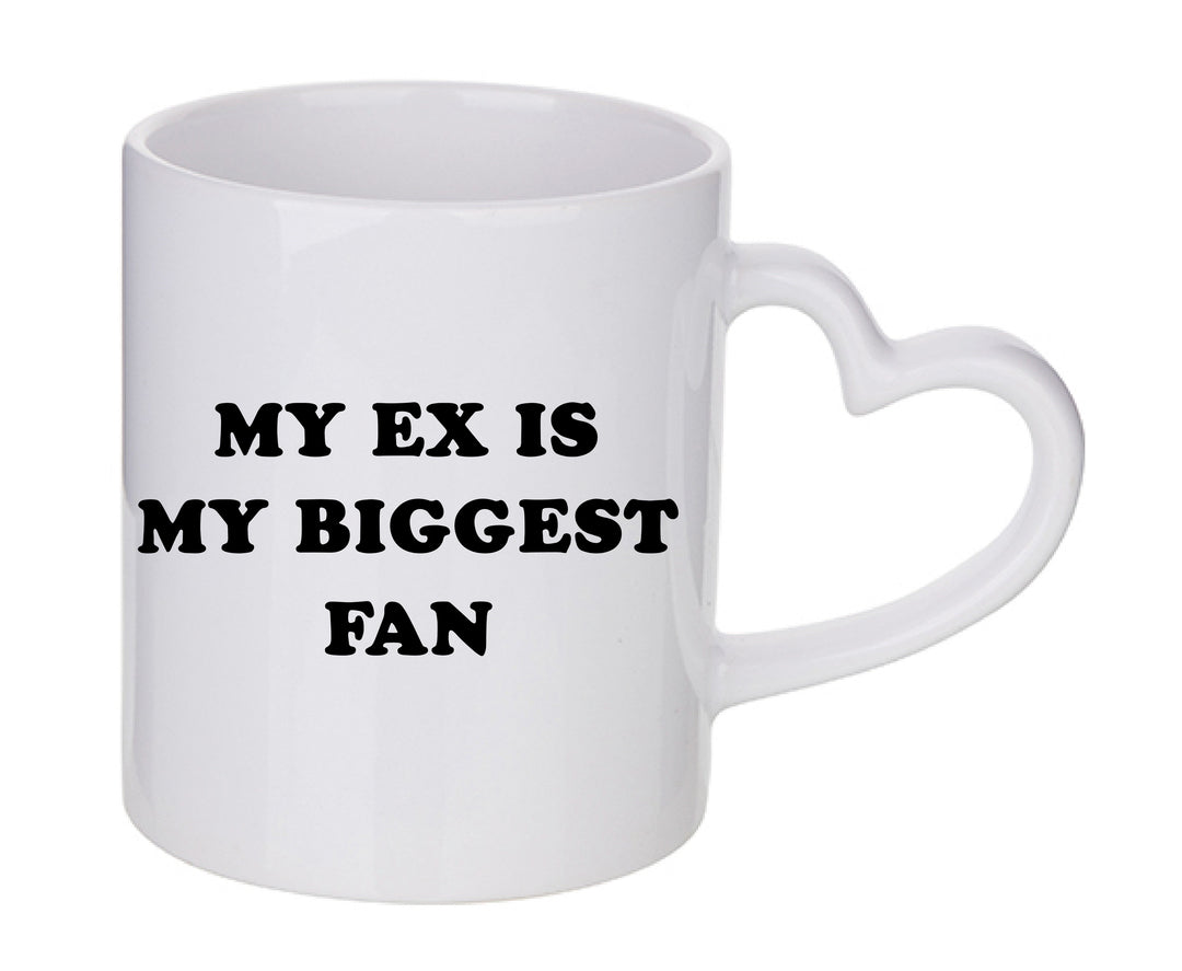 Mug coeur personnalisé My ex is my biggest fan