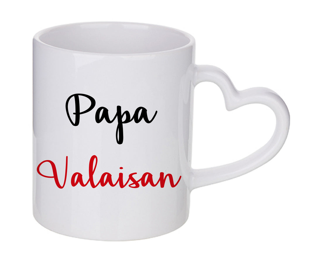 Mug coeur personnalisé Papa Valaisan