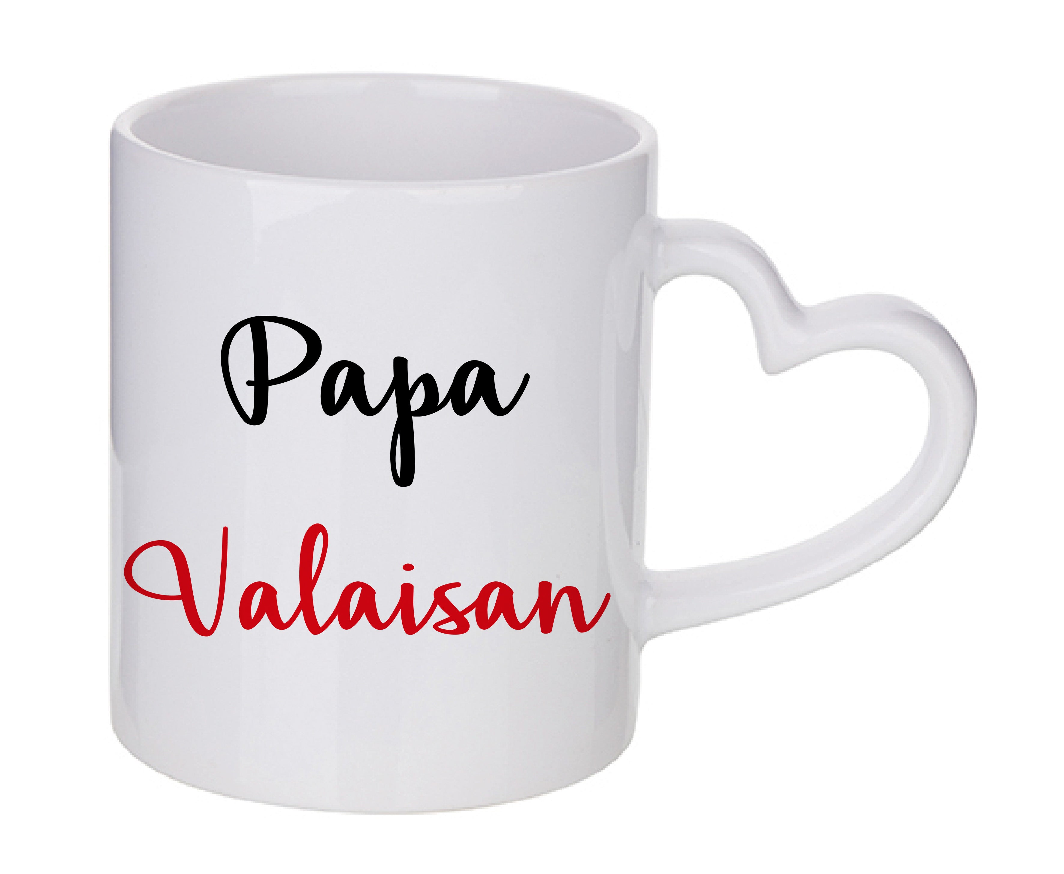 Mug coeur personnalisé Papa Valaisan