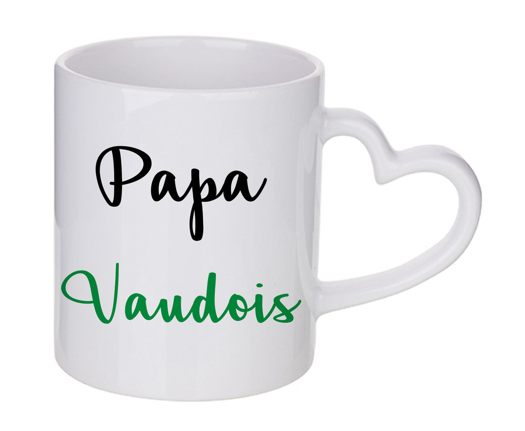 Mug coeur personnalisé Papa Vaudois