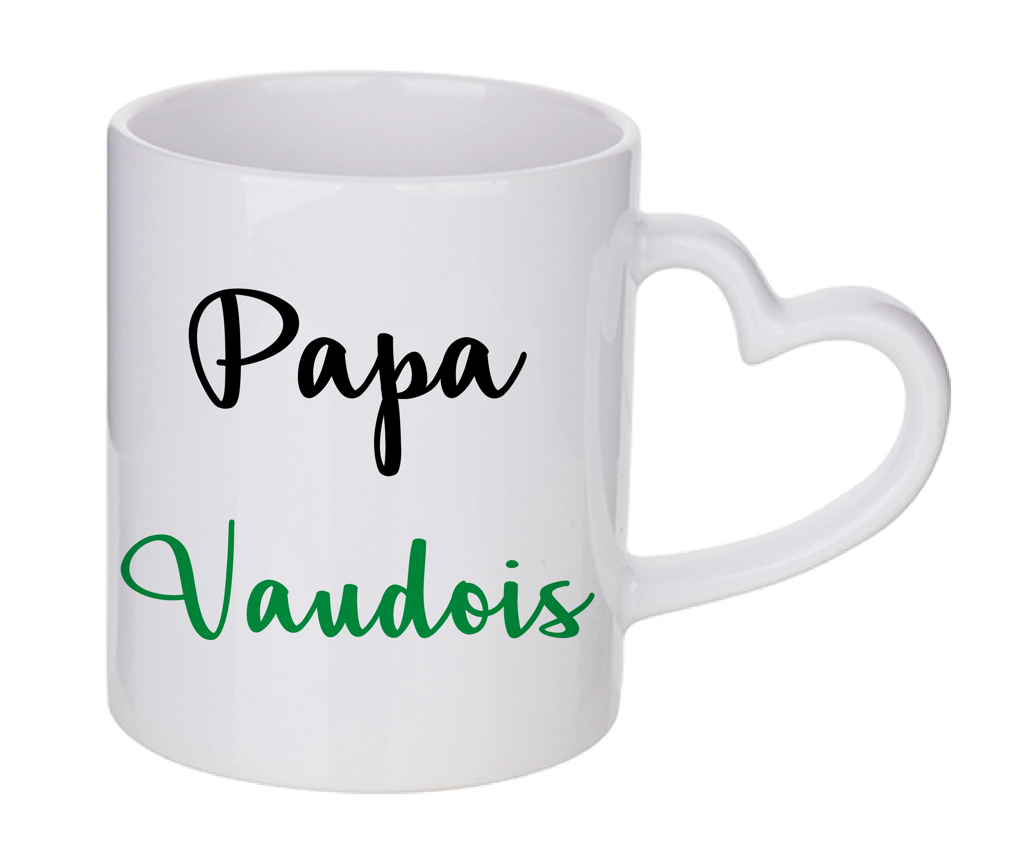 Mug coeur personnalisé Papa Vaudois