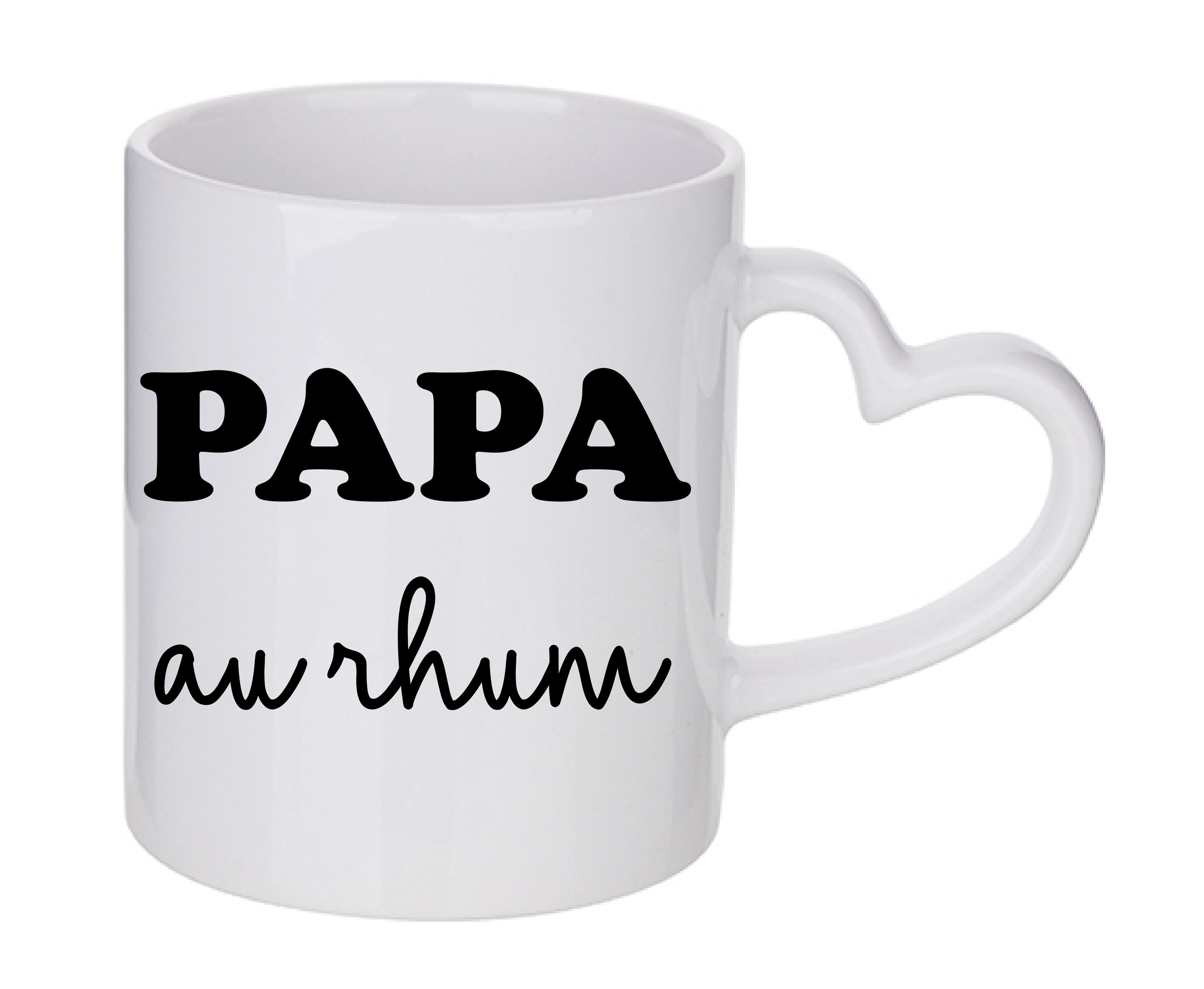 Mug coeur personnalisé Papa au rhum