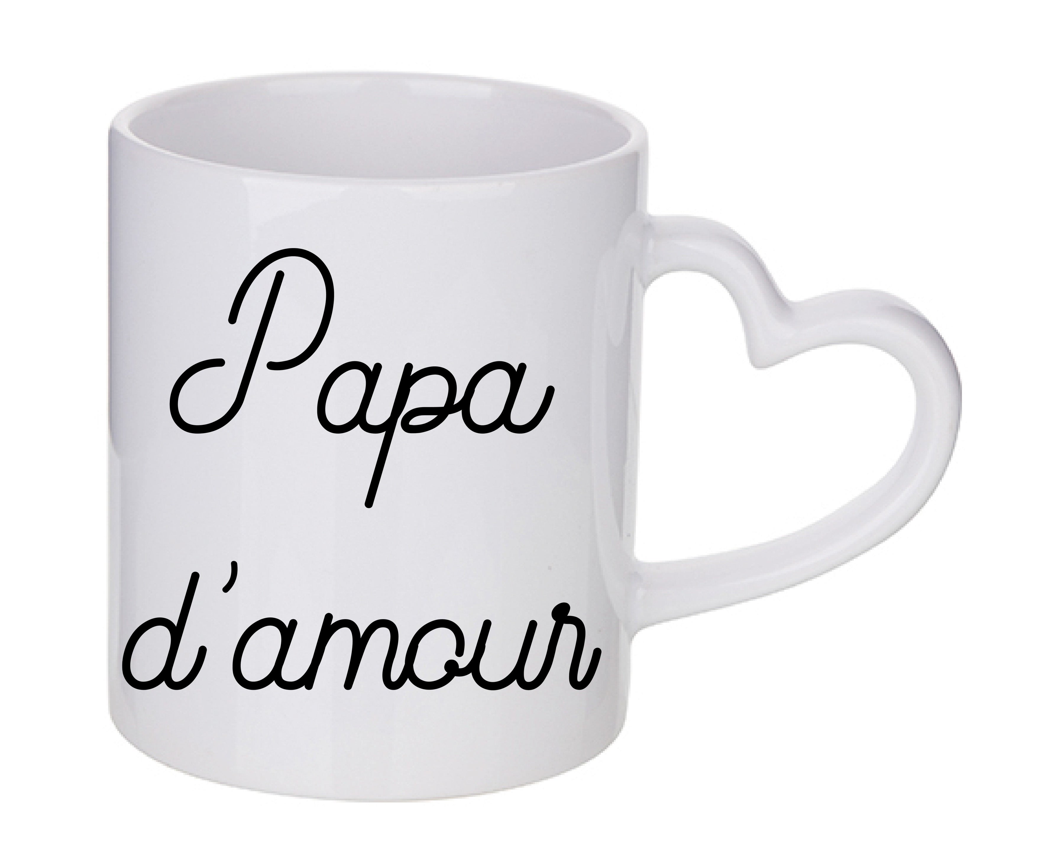 Mug coeur personnalisé Papa d'amour