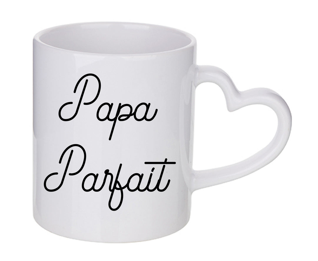 Mug coeur personnalisé Papa parfait V2