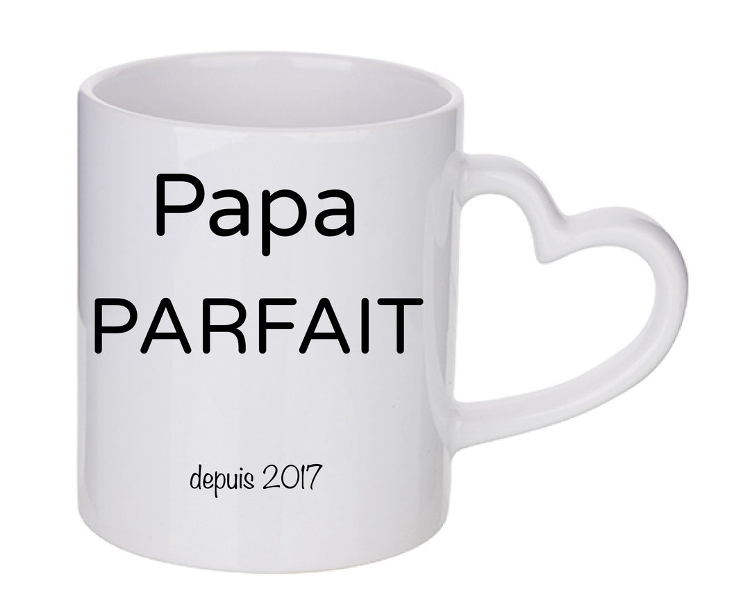 Mug coeur personnalisé Papa parfait à personnaliser