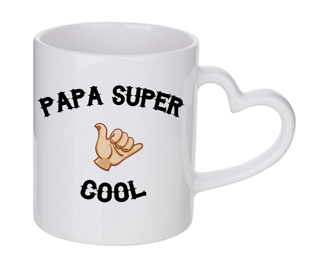 Mug coeur personnalisé Papa super cool