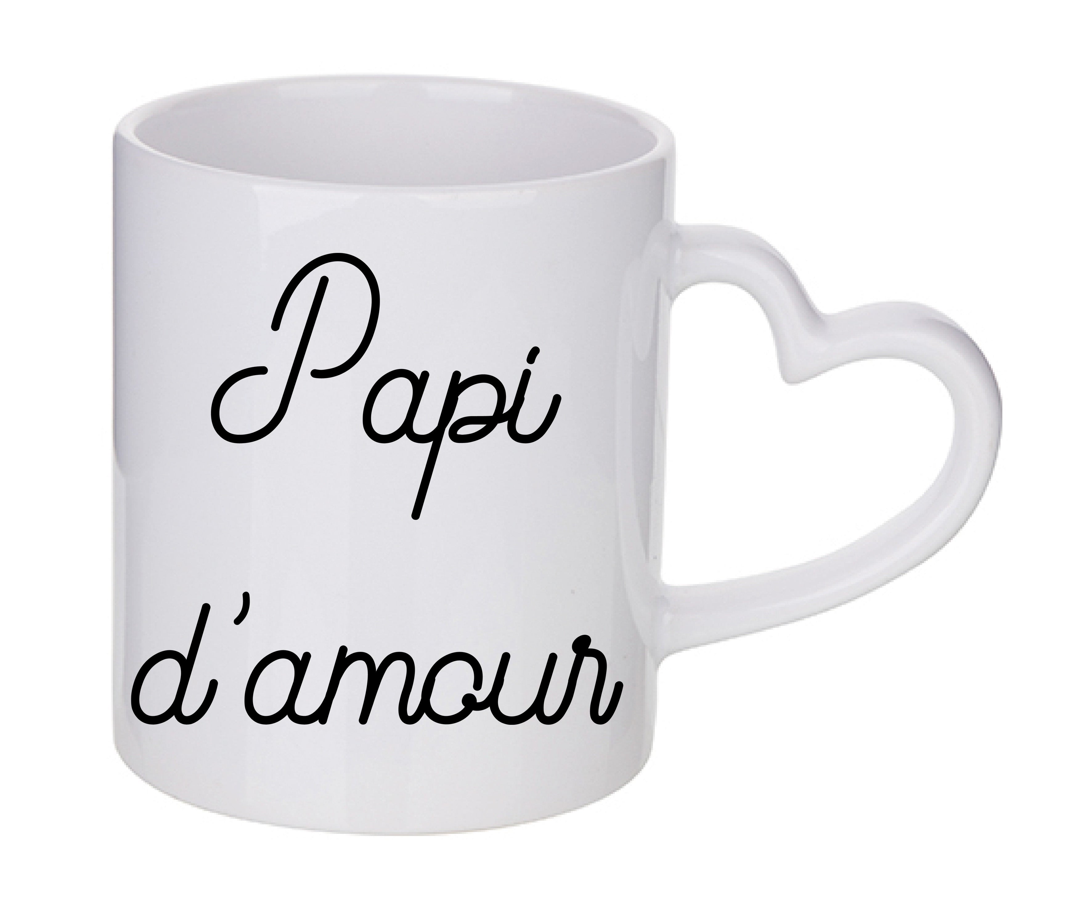 Mug coeur personnalisé Papi d'amour