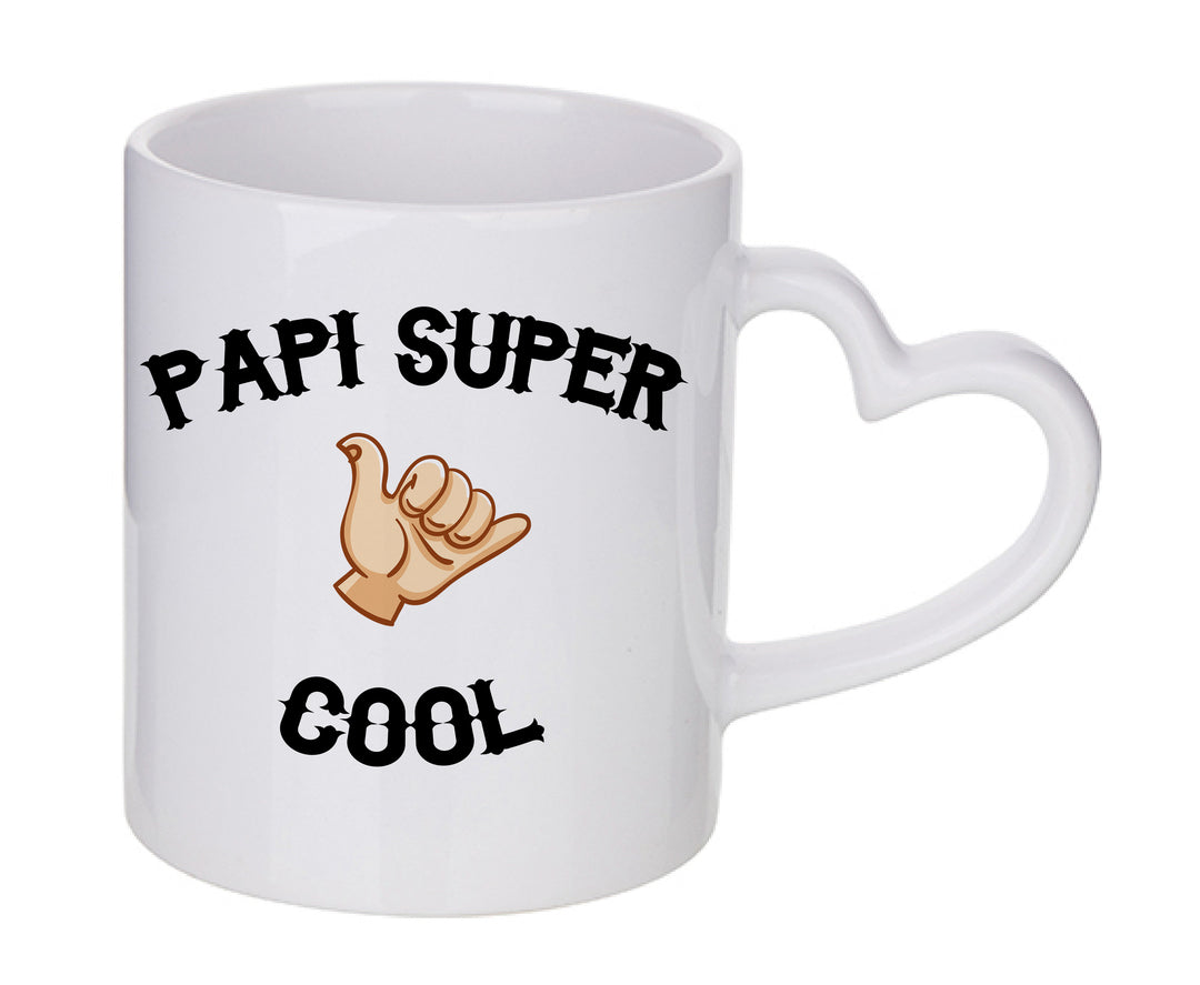 Mug coeur personnalisé Papi super cool
