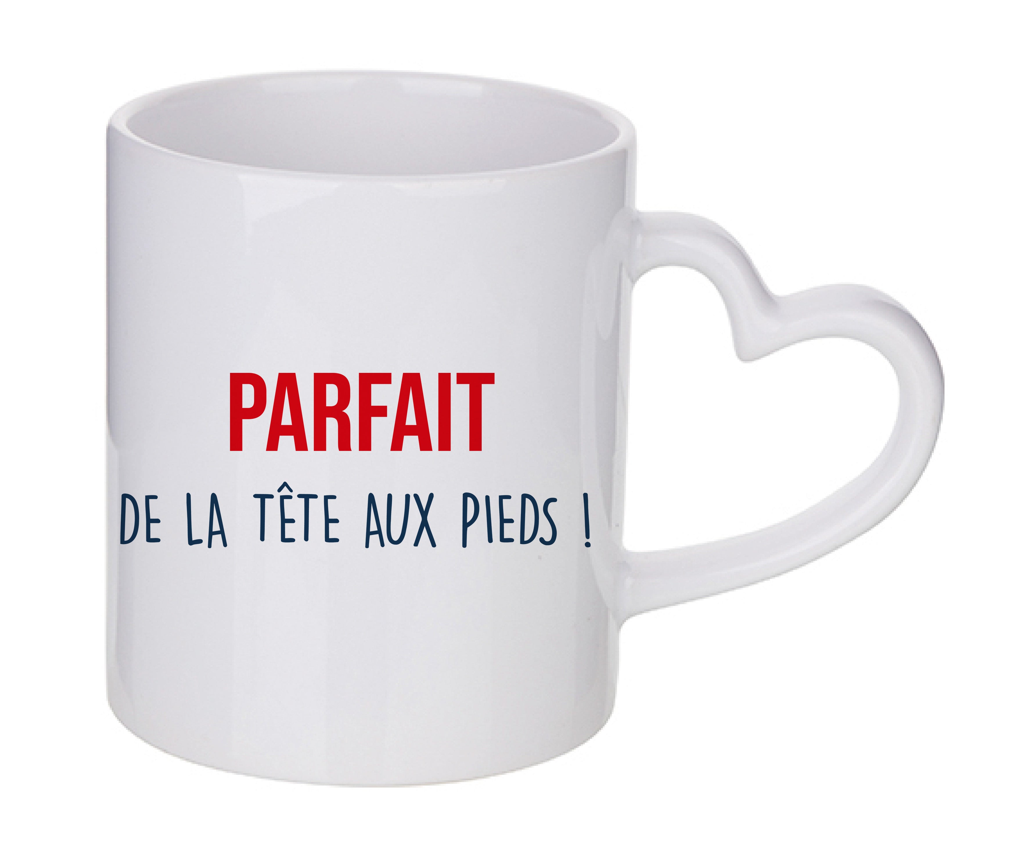 Mug coeur personnalisé Parfait de la tete aux pieds