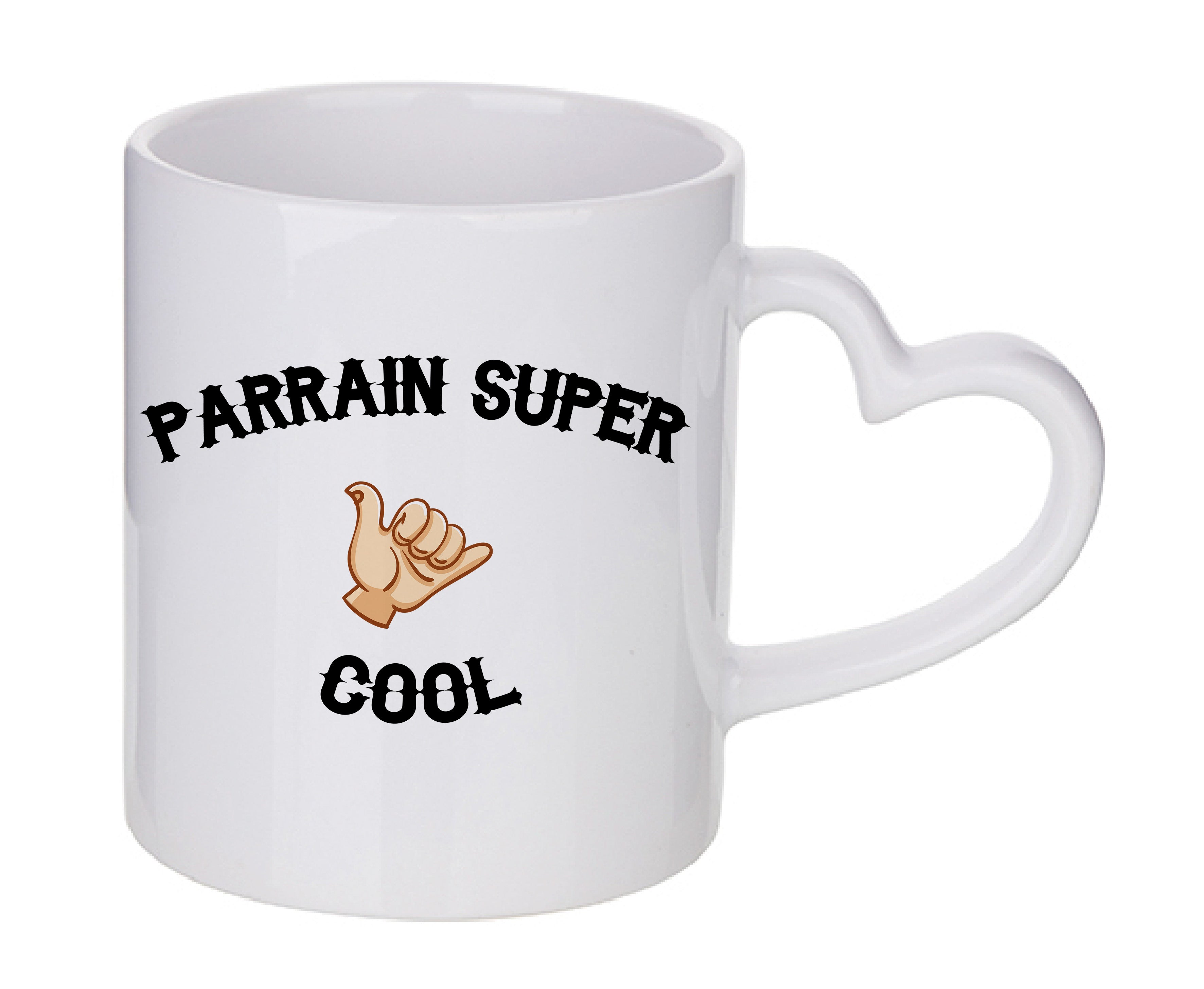 Mug coeur personnalisé Parrain super cool