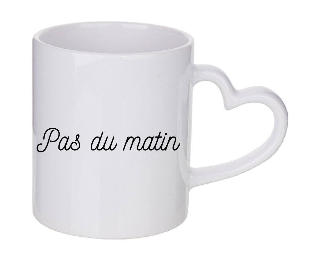 Mug coeur personnalisé Pas du matin