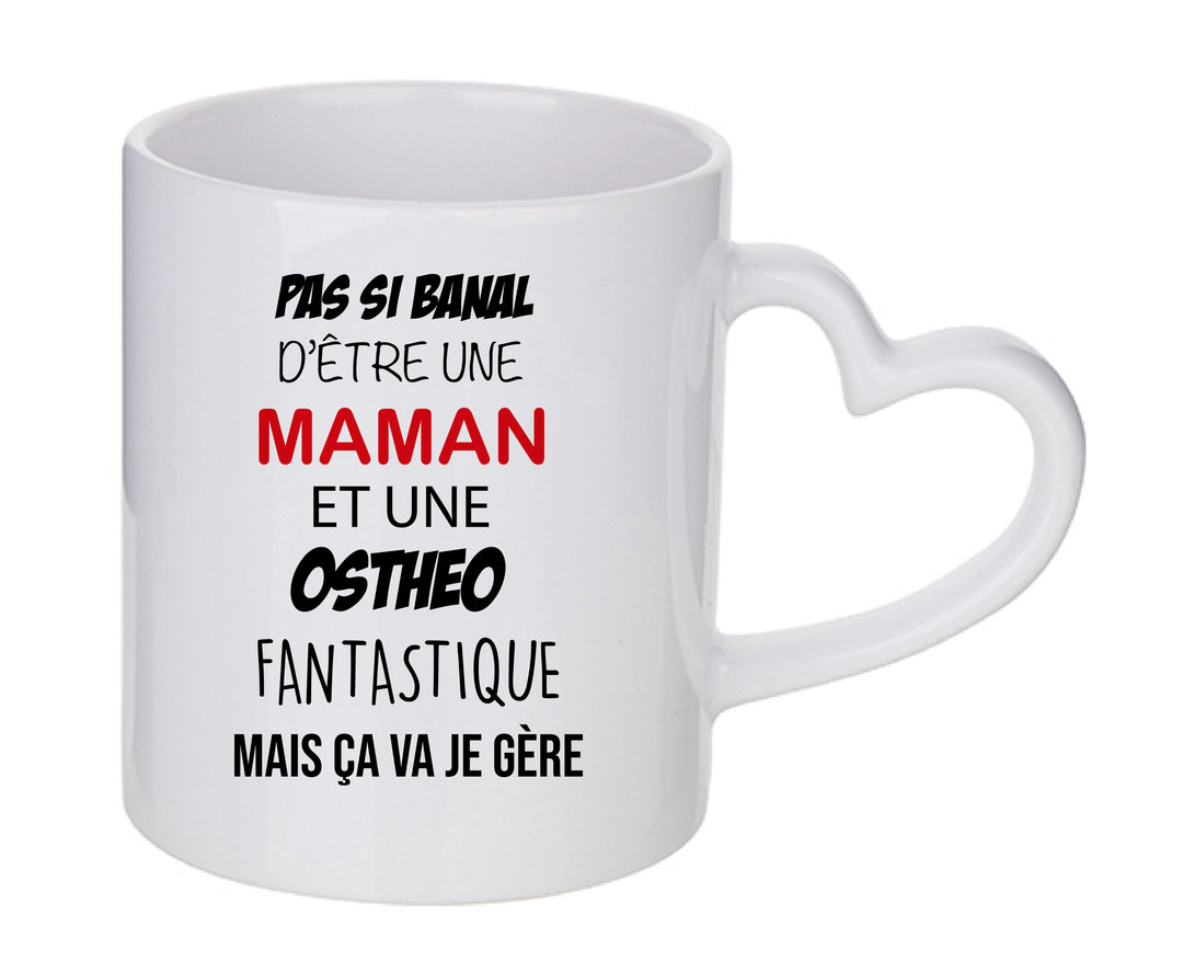 Mug coeur personnalisé Pas si banal d'être un maman et une