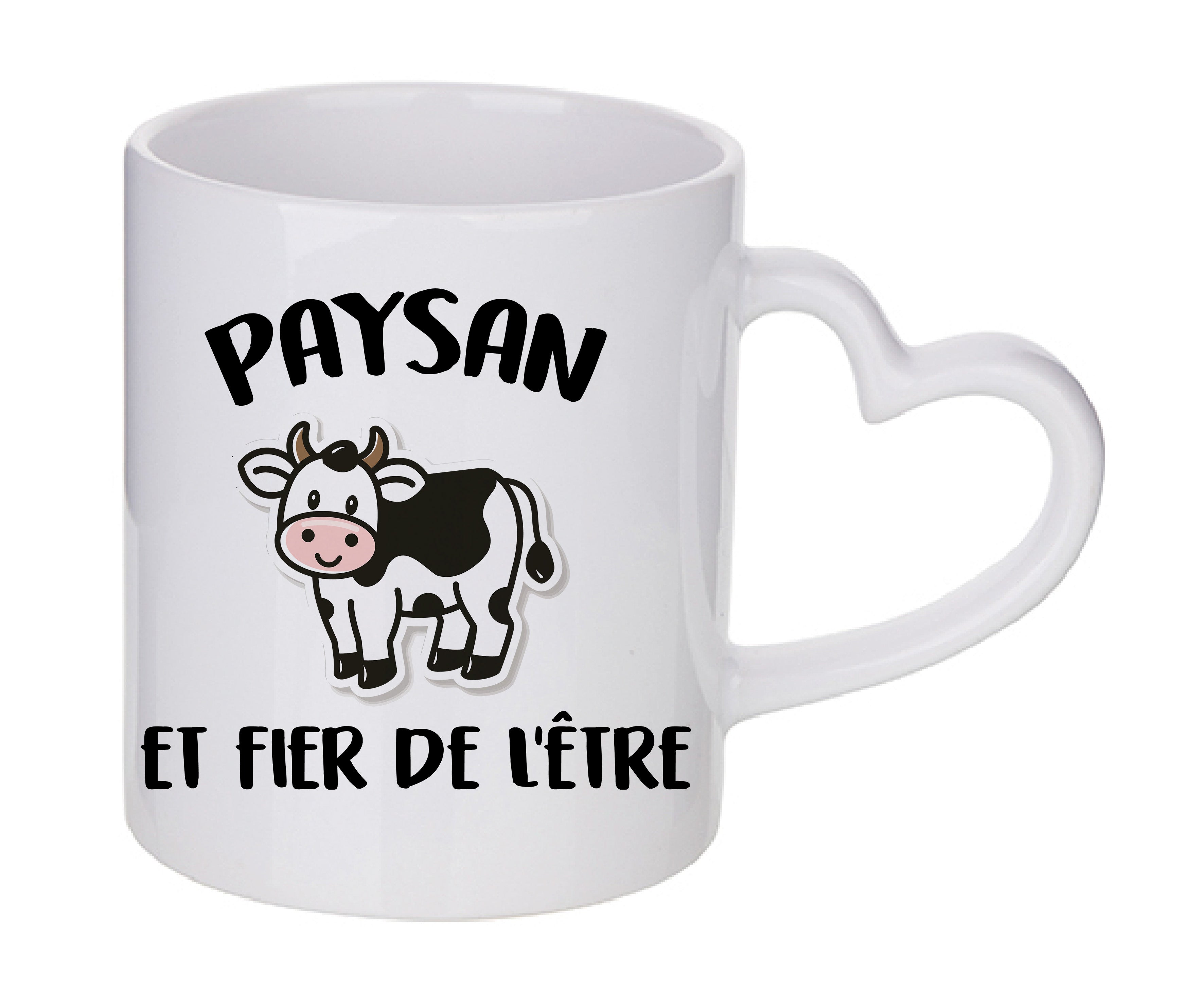 Mug coeur personnalisé Paysan et fier de l'etre