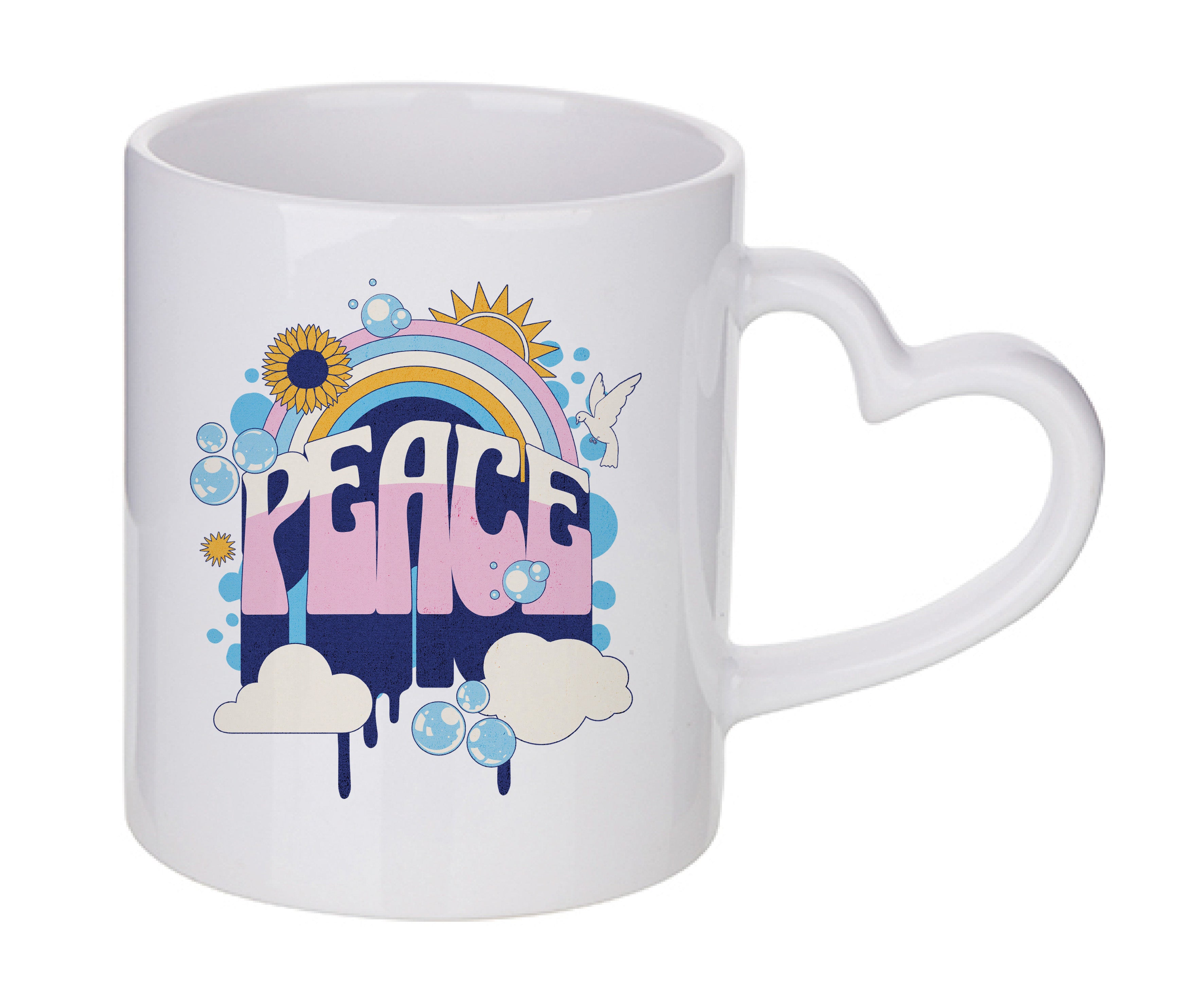 Mug coeur personnalisé Peace