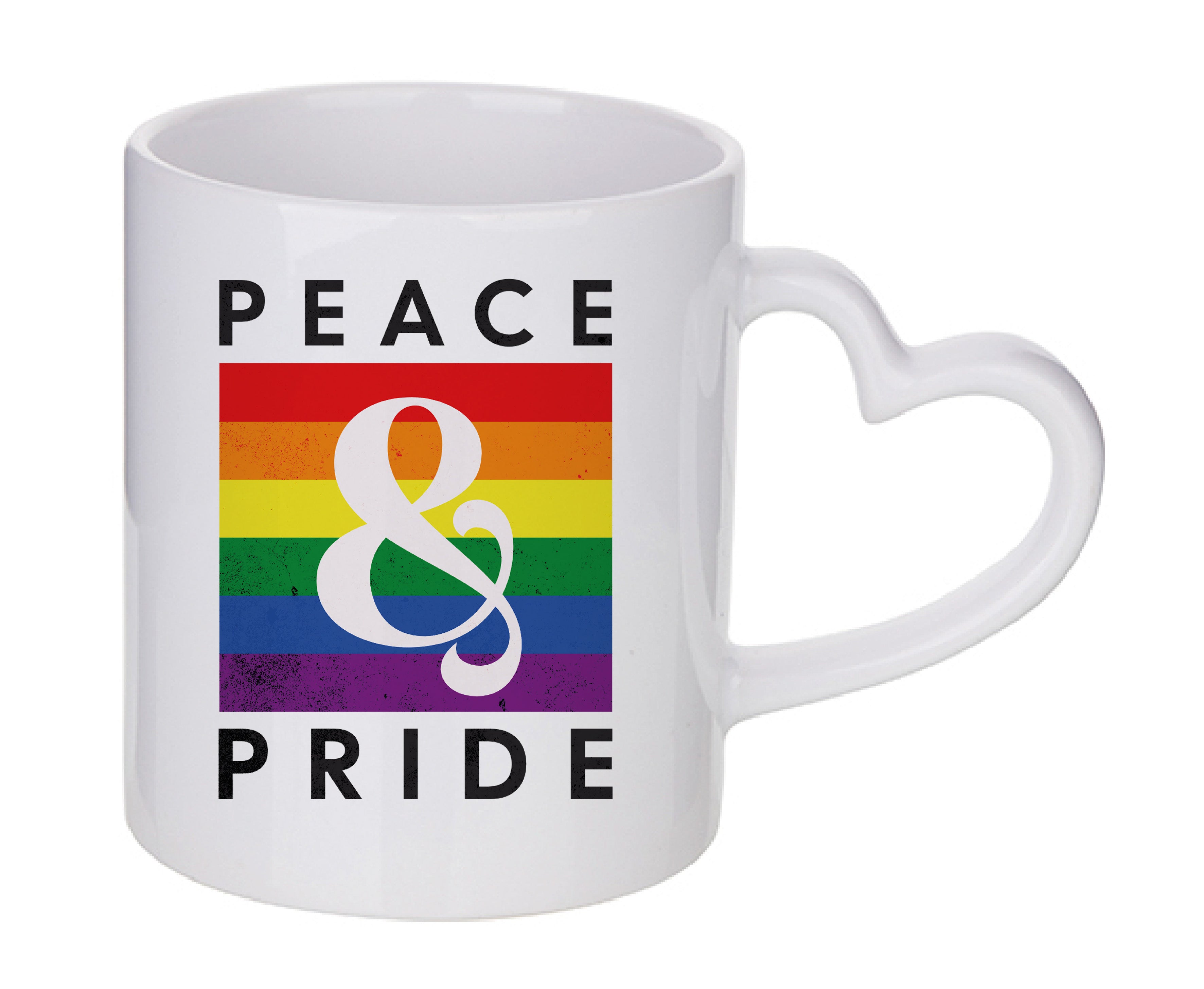 Mug coeur personnalisé Peace & Pride