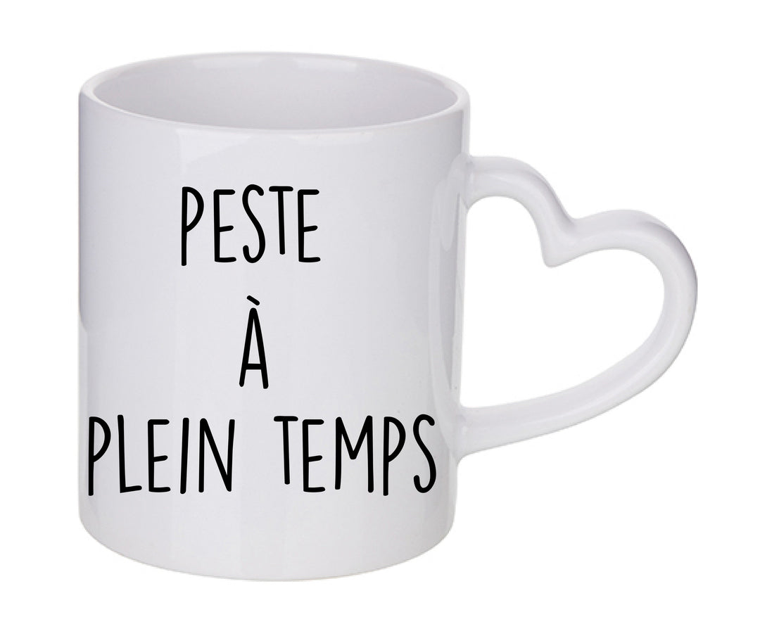 Mug coeur personnalisé Peste a plein temps