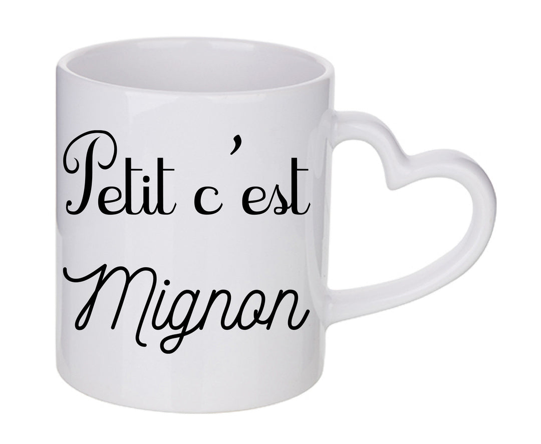 Mug coeur personnalisé Petit c'est mignon