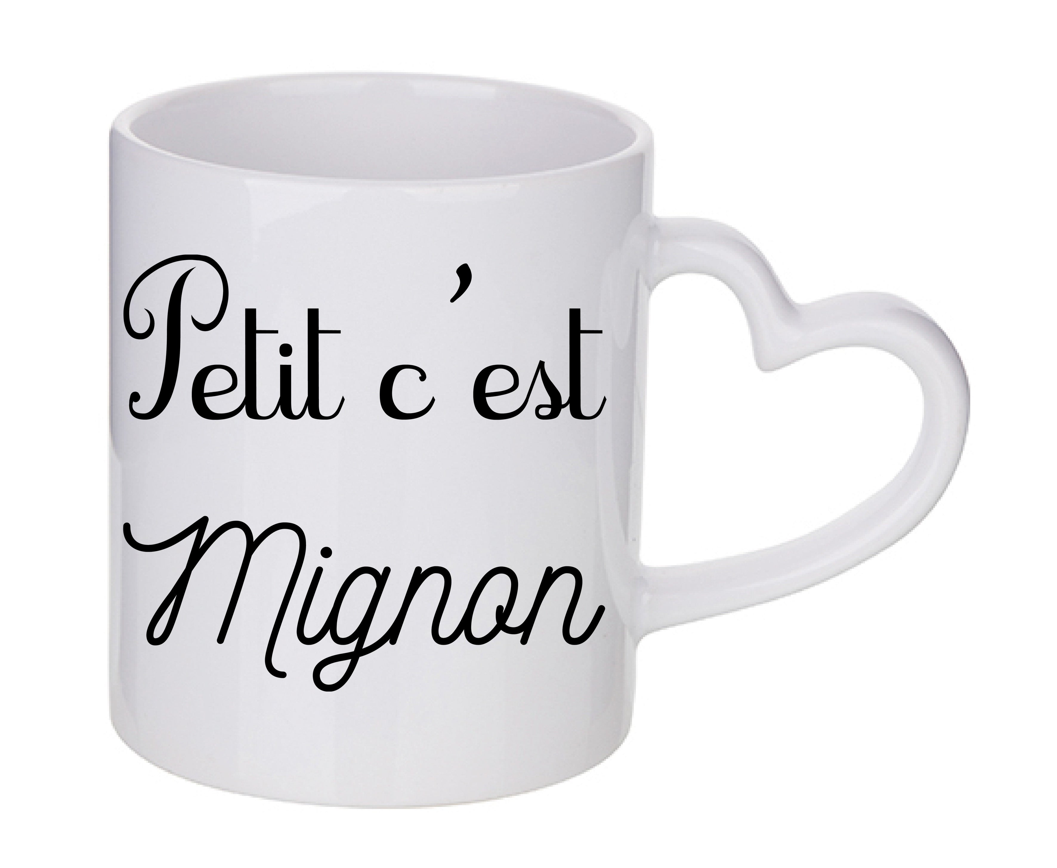 Mug coeur personnalisé Petit c'est mignon