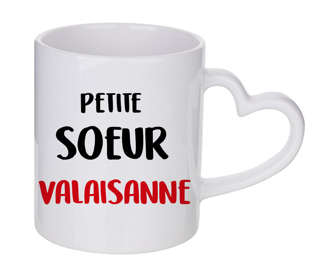 Mug coeur personnalisé Petite soeur Valaisanne