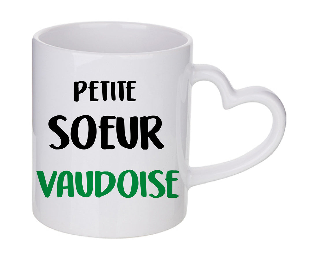 Mug coeur personnalisé Petite soeur Vaudoise
