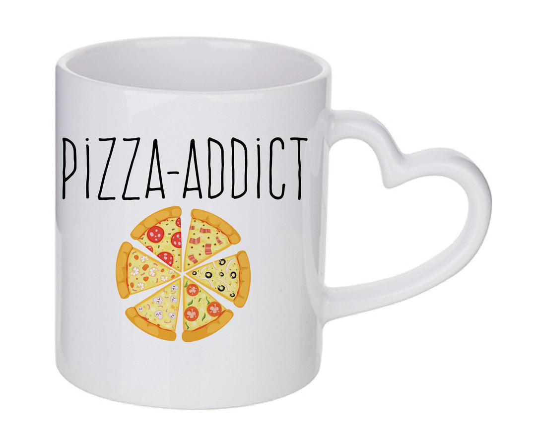 Mug coeur personnalisé Pizza Addict