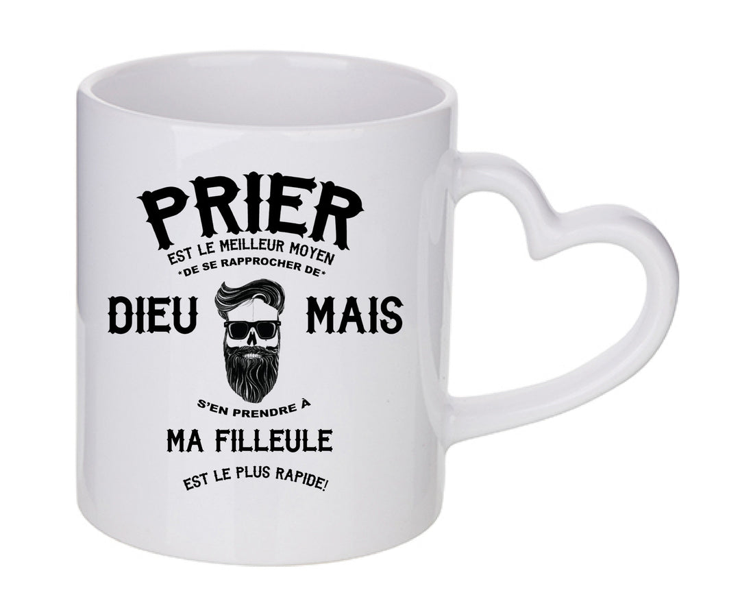 Mug coeur personnalisé Prier-est-le-meilleur-moyen