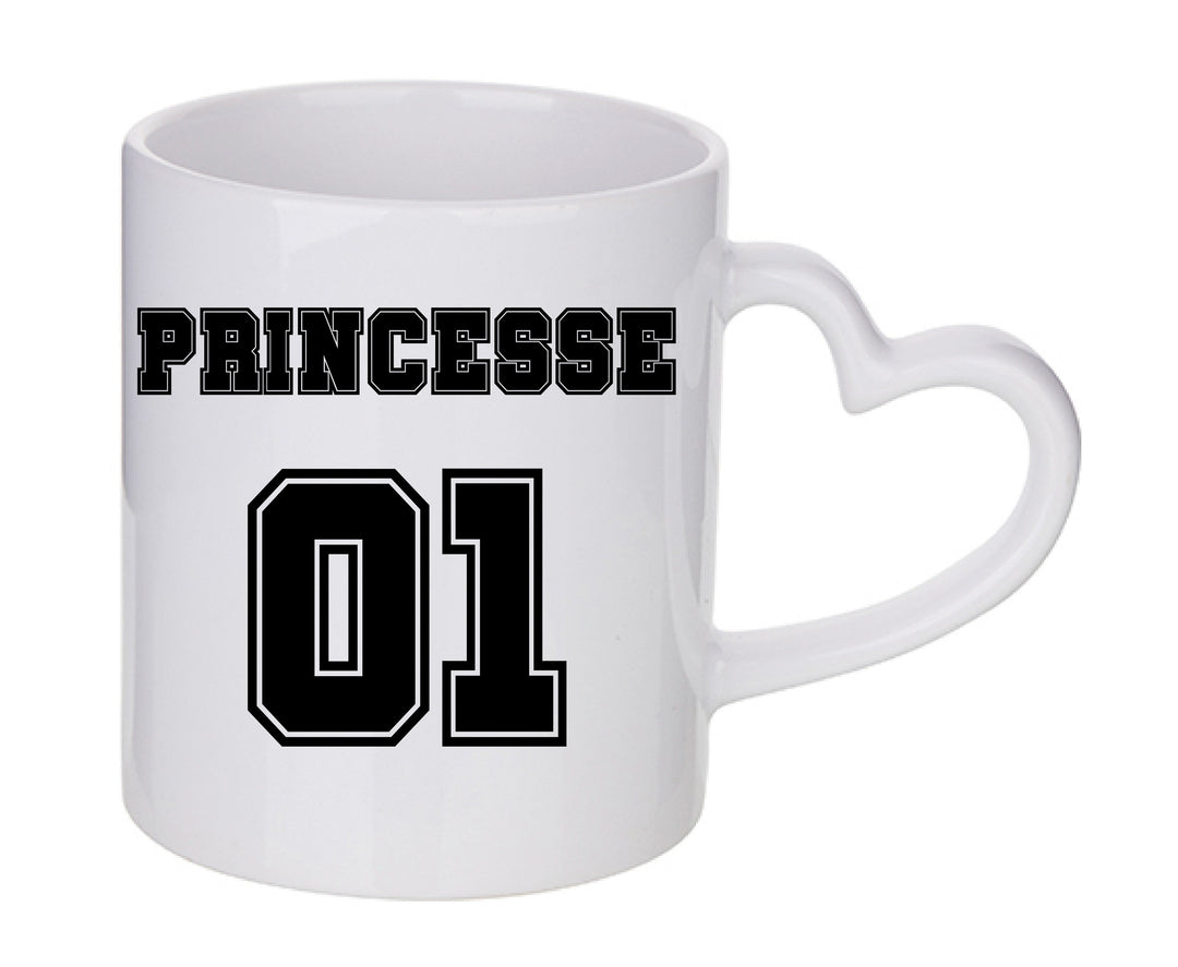 Mug coeur personnalisé Princesse 01