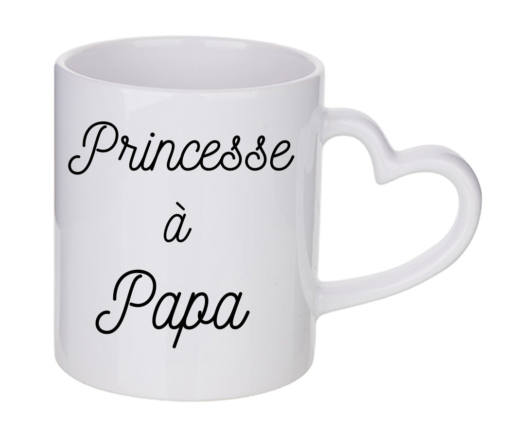 Mug coeur personnalisé Princesse a papa